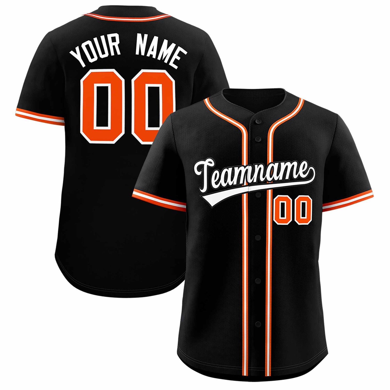 Custom Black Classic Style Authentic Baseball Jersey