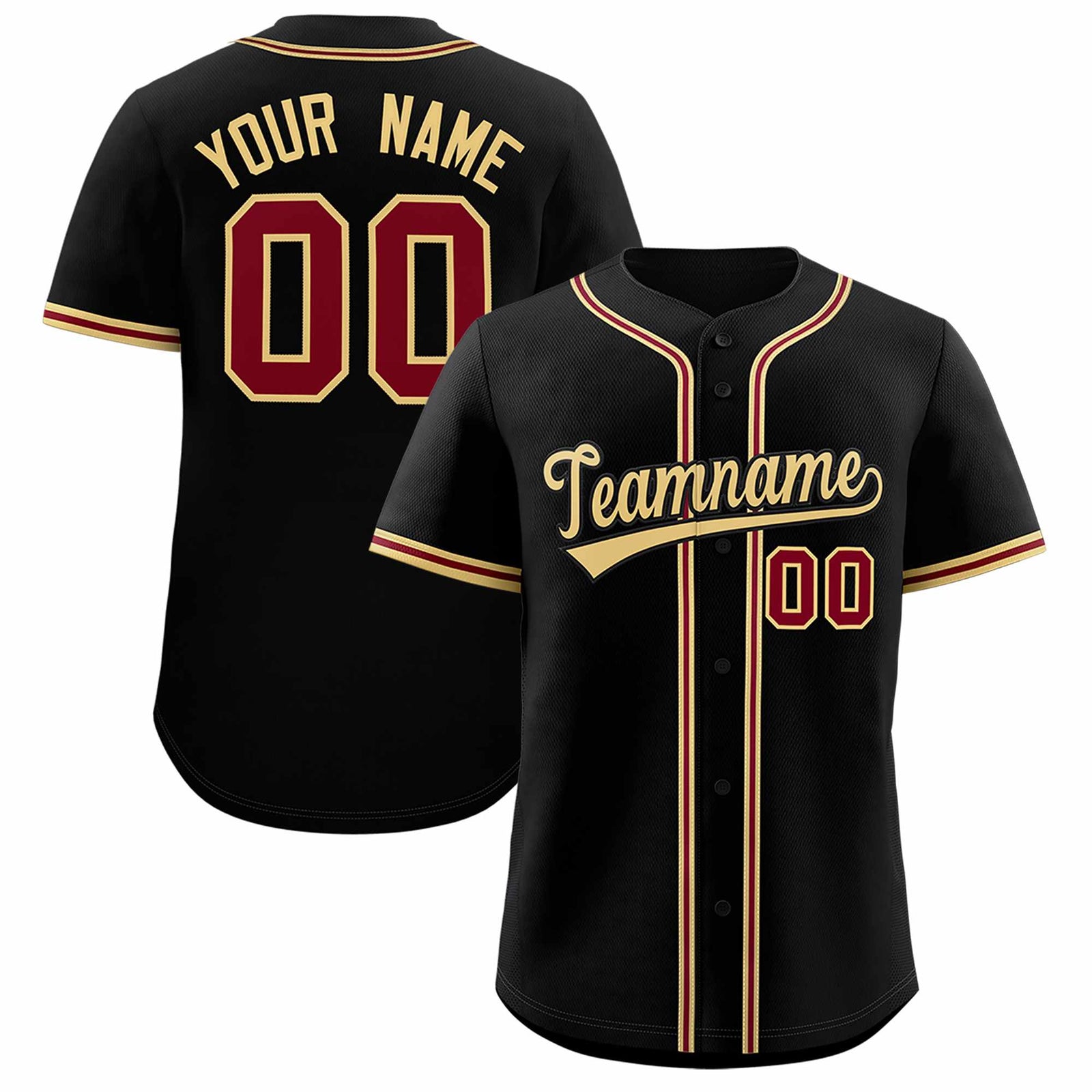 Custom Black Classic Style Authentic Baseball Jersey