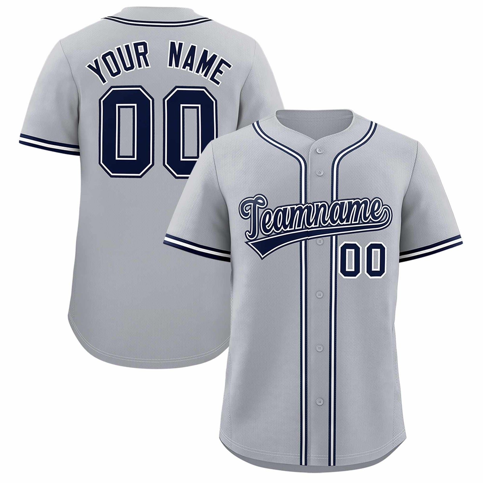 Custom Gray Classic Style Authentic Baseball Jersey