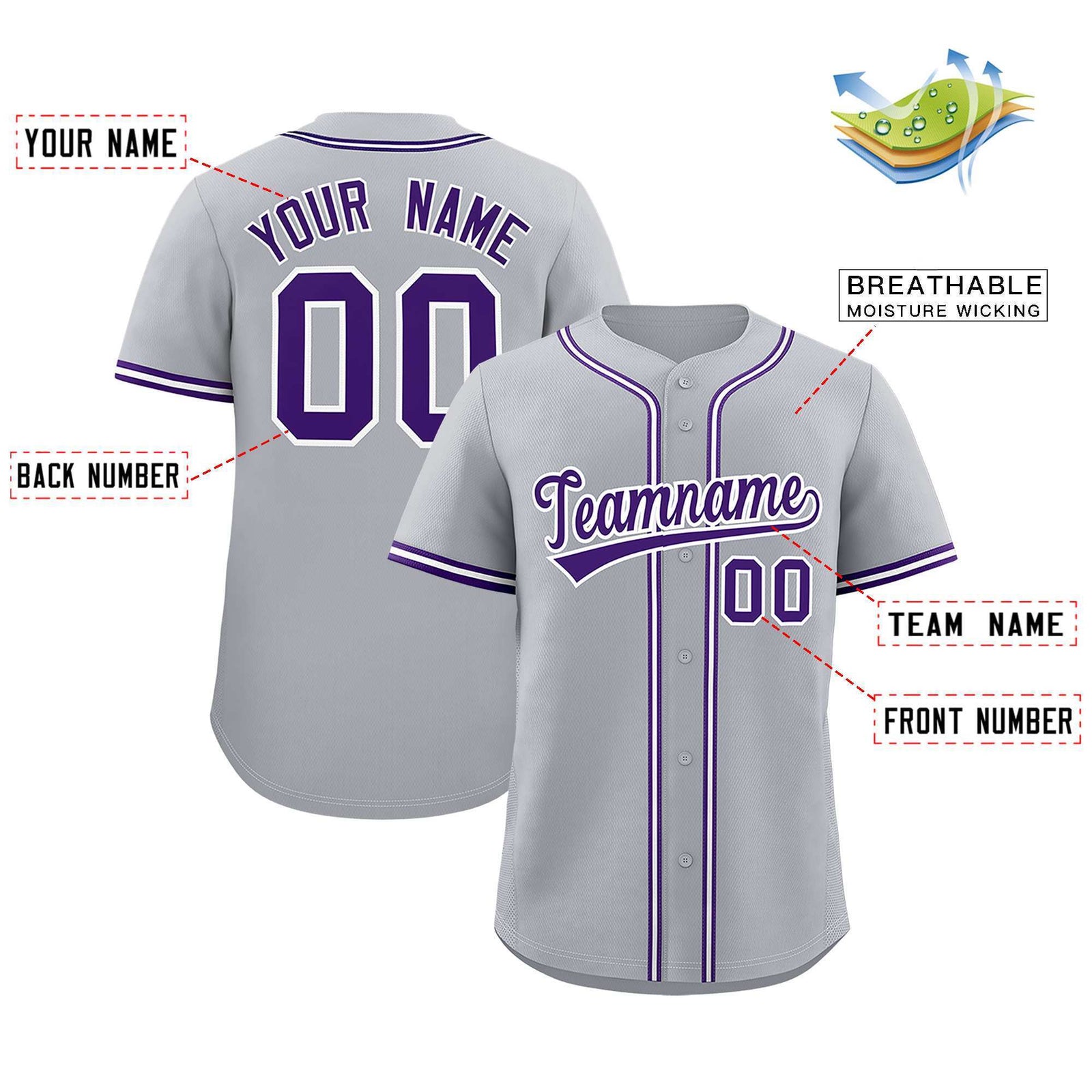 Custom Gray Classic Style Authentic Baseball Jersey