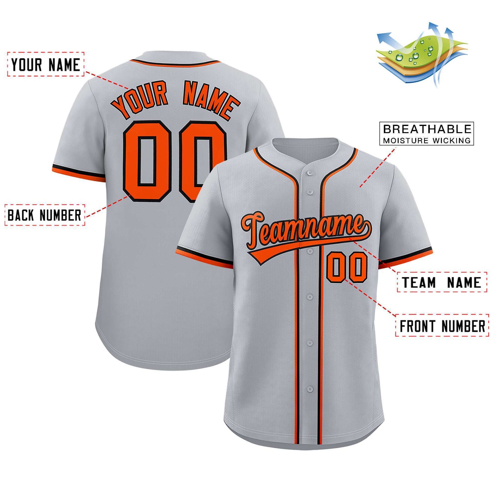 Custom Gray Classic Style Authentic Baseball Jersey