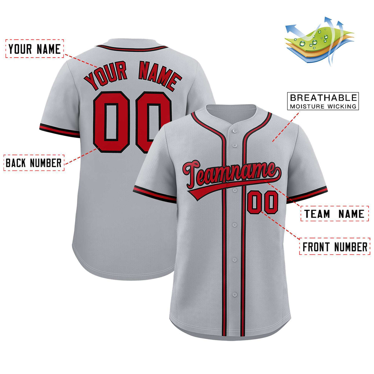 Custom Gray Classic Style Authentic Baseball Jersey