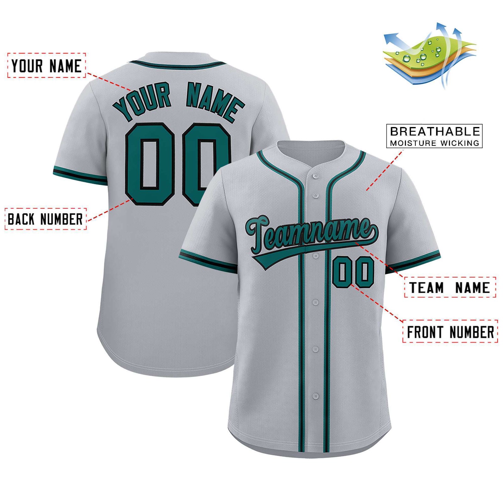 Custom Gray Classic Style Authentic Baseball Jersey