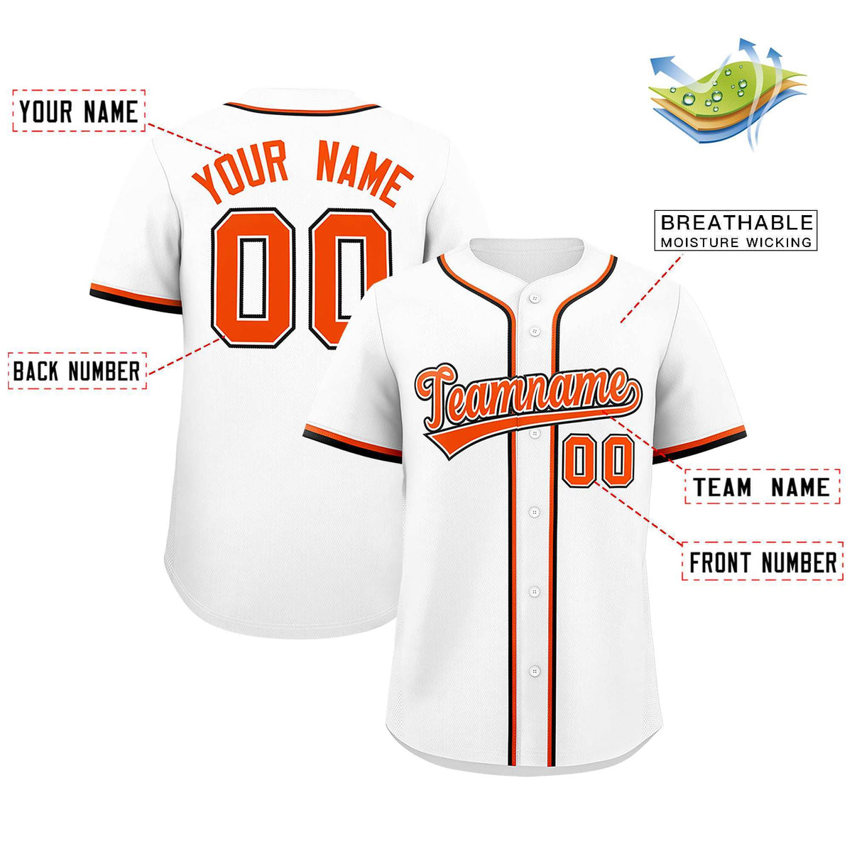 Custom White Classic Style Authentic Baseball Jersey