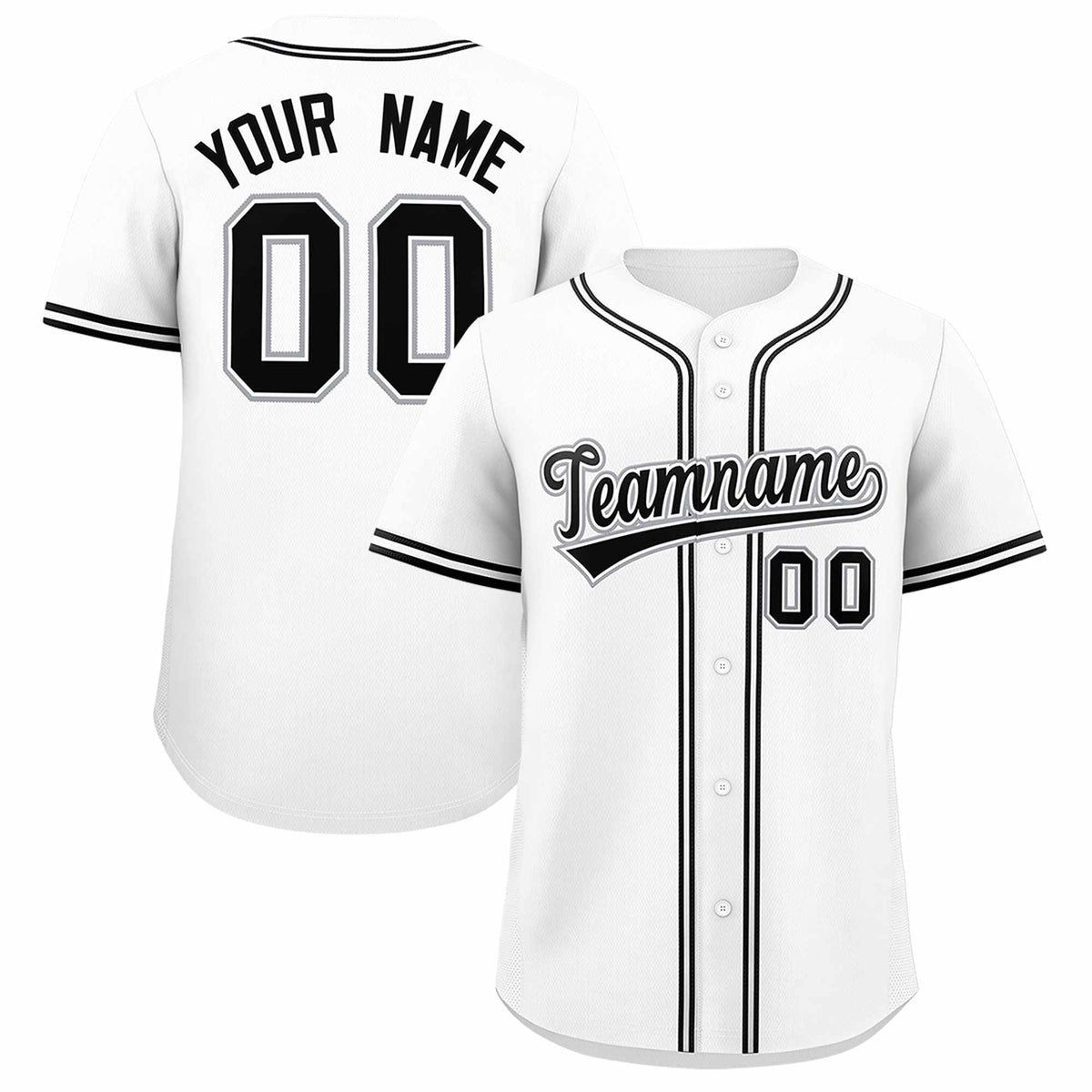 Custom White Classic Style Authentic Baseball Jersey