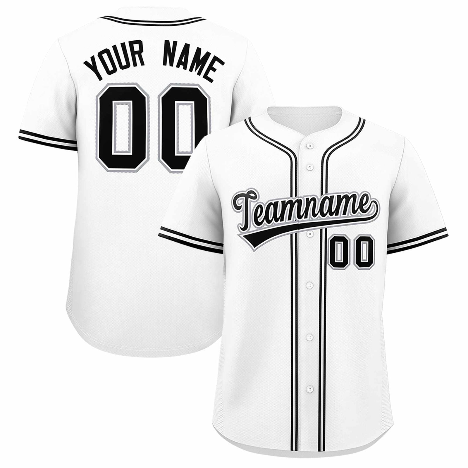 Custom White Classic Style Authentic Baseball Jersey