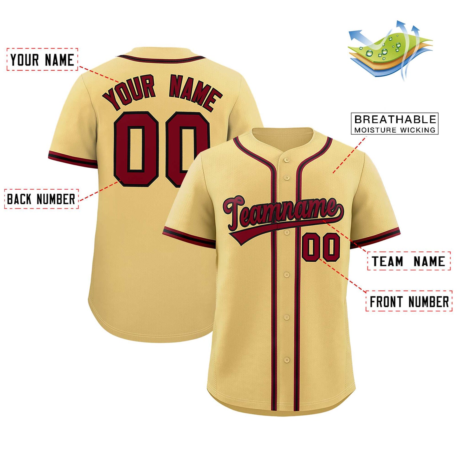 Custom Cream Classic Style Authentic Baseball Jersey