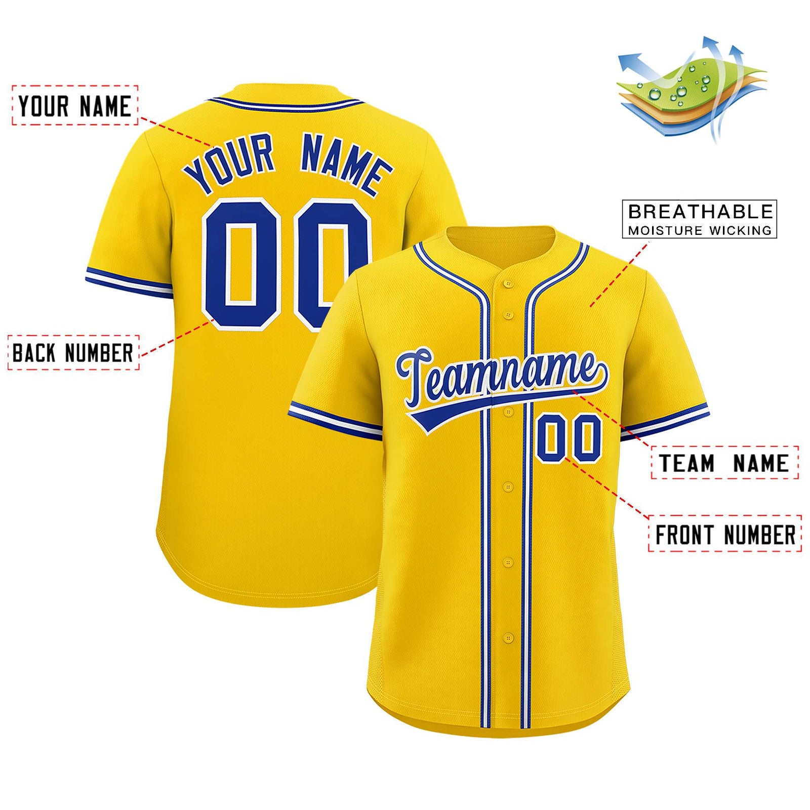 Custom Gold Classic Style Authentic Baseball Jersey