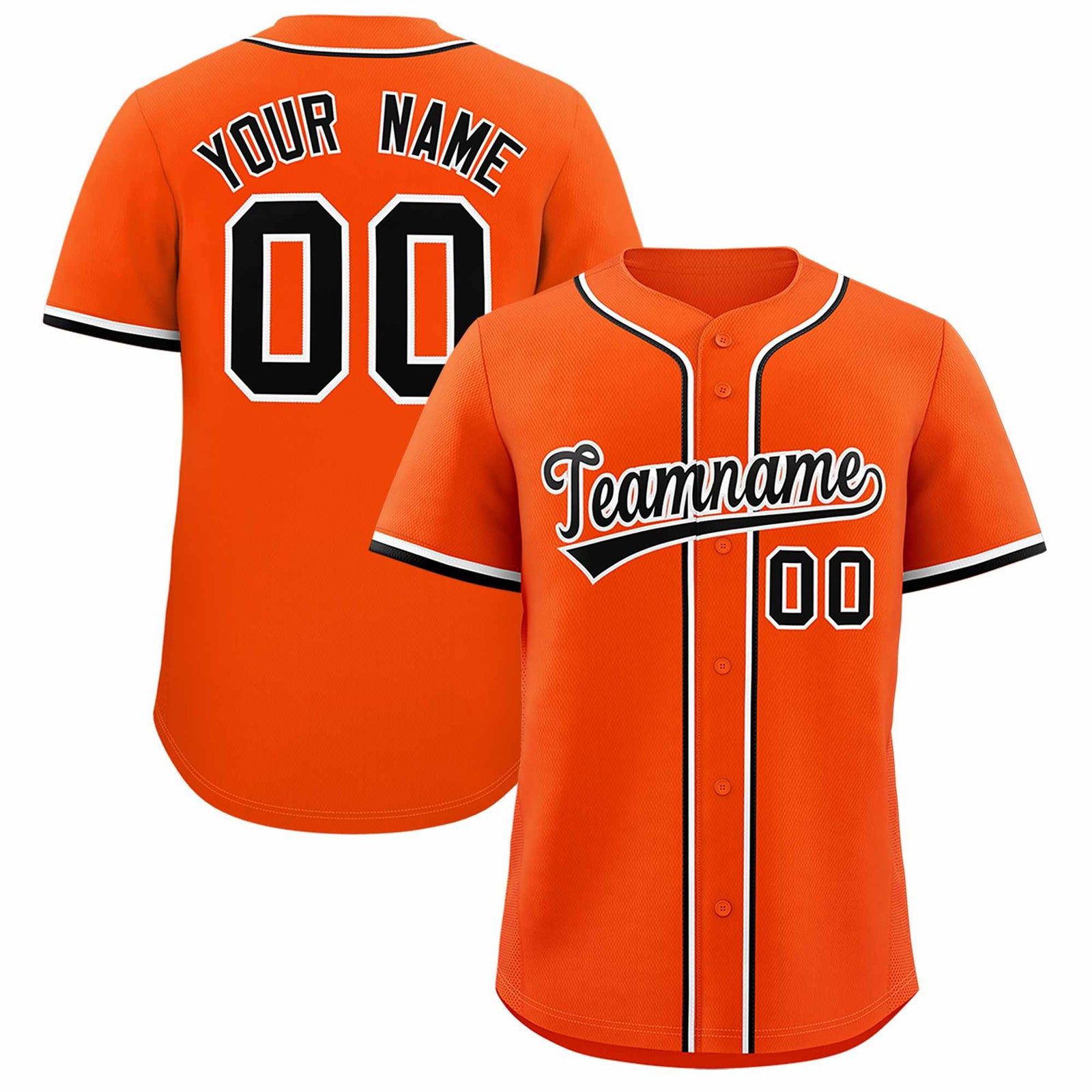 Custom Orange Classic Style Authentic Baseball Jersey
