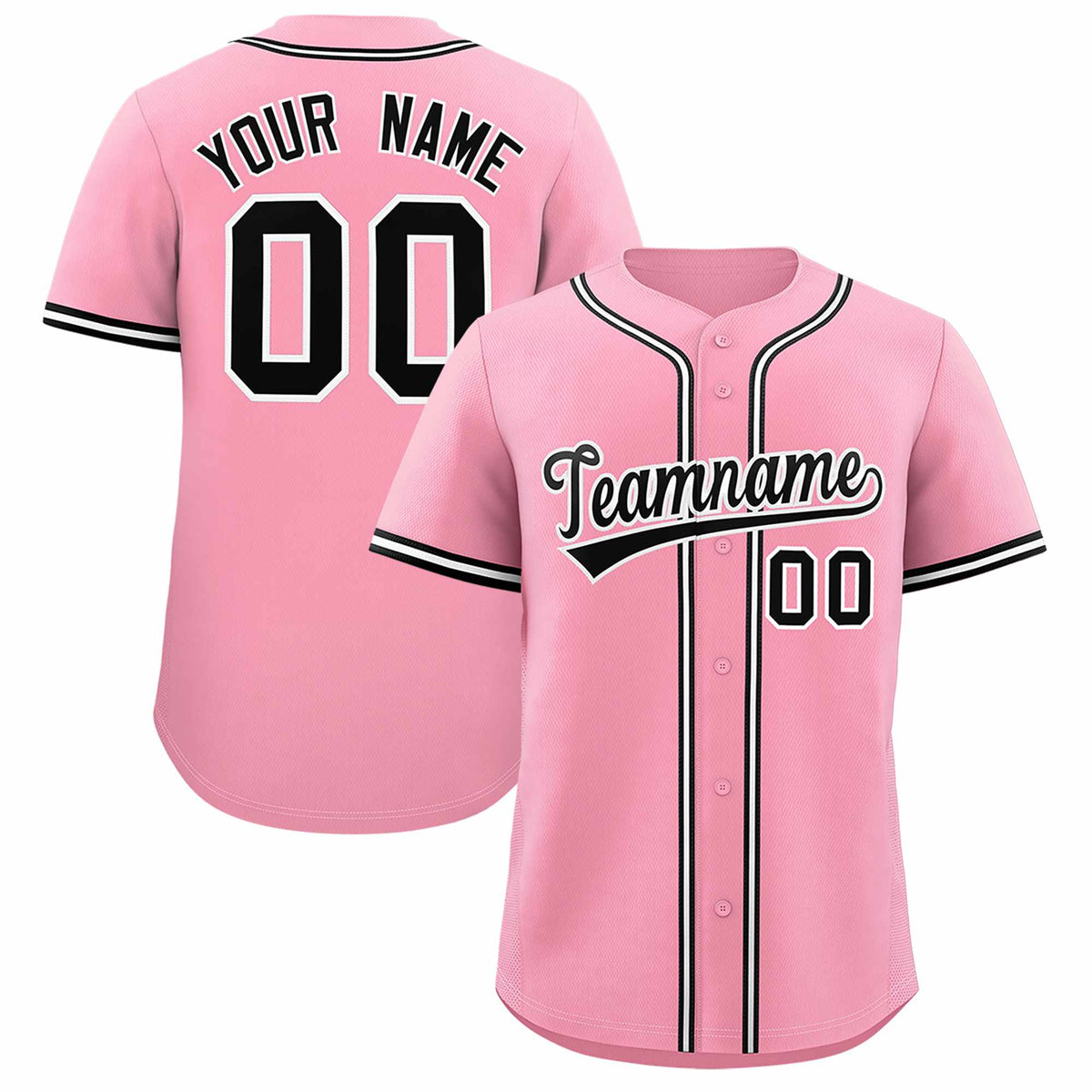 Custom Light Pink Classic Style Authentic Baseball Jersey