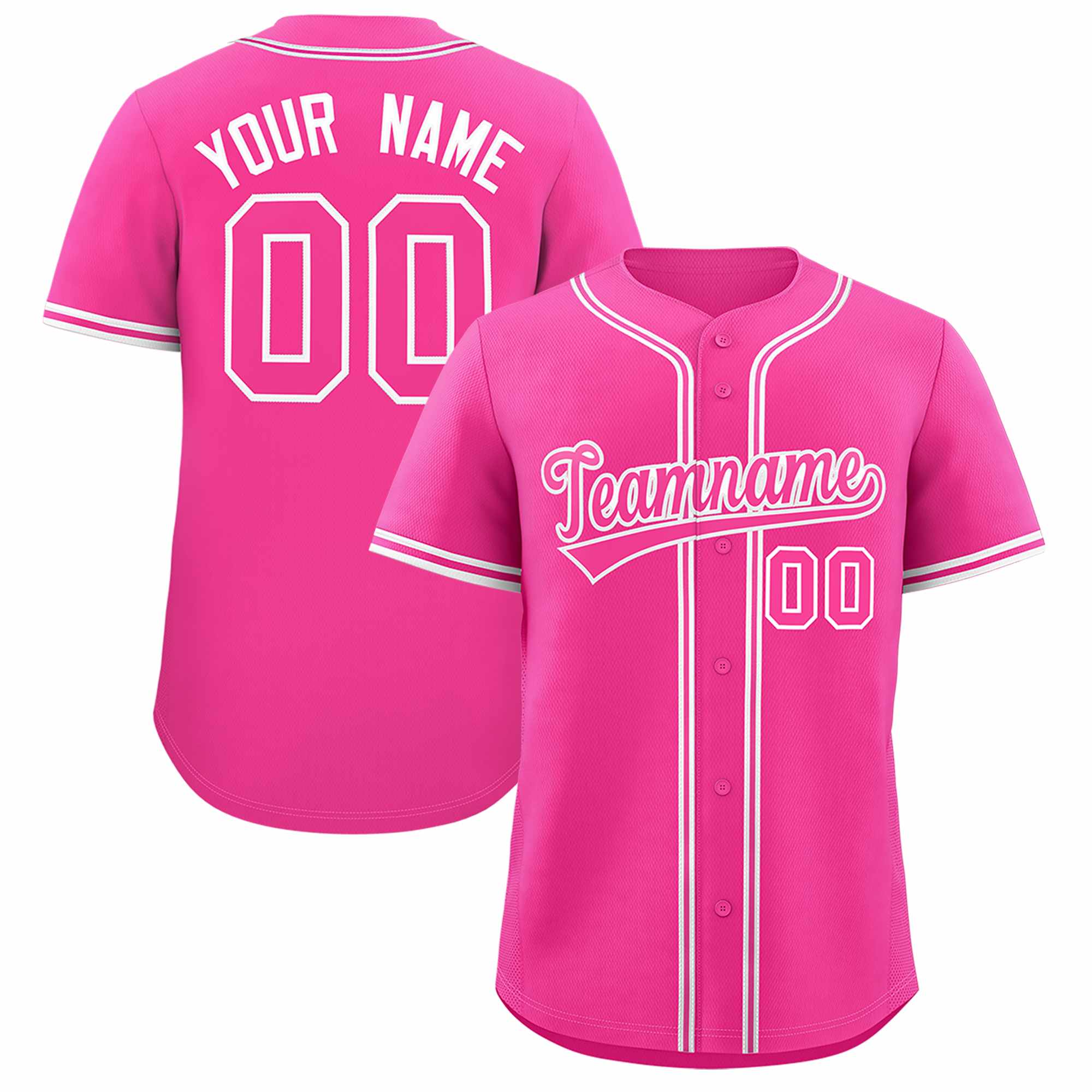 Custom Pink Classic Style Authentic Baseball Jersey
