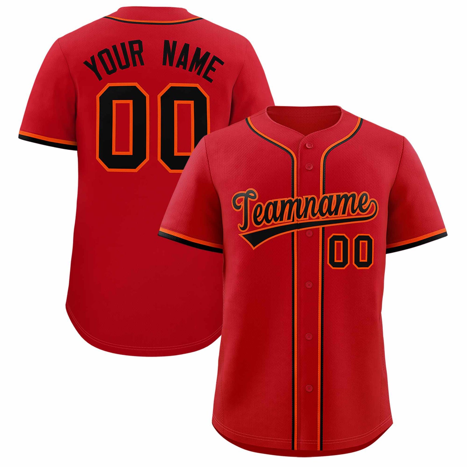 Custom Red Classic Style Authentic Baseball Jersey