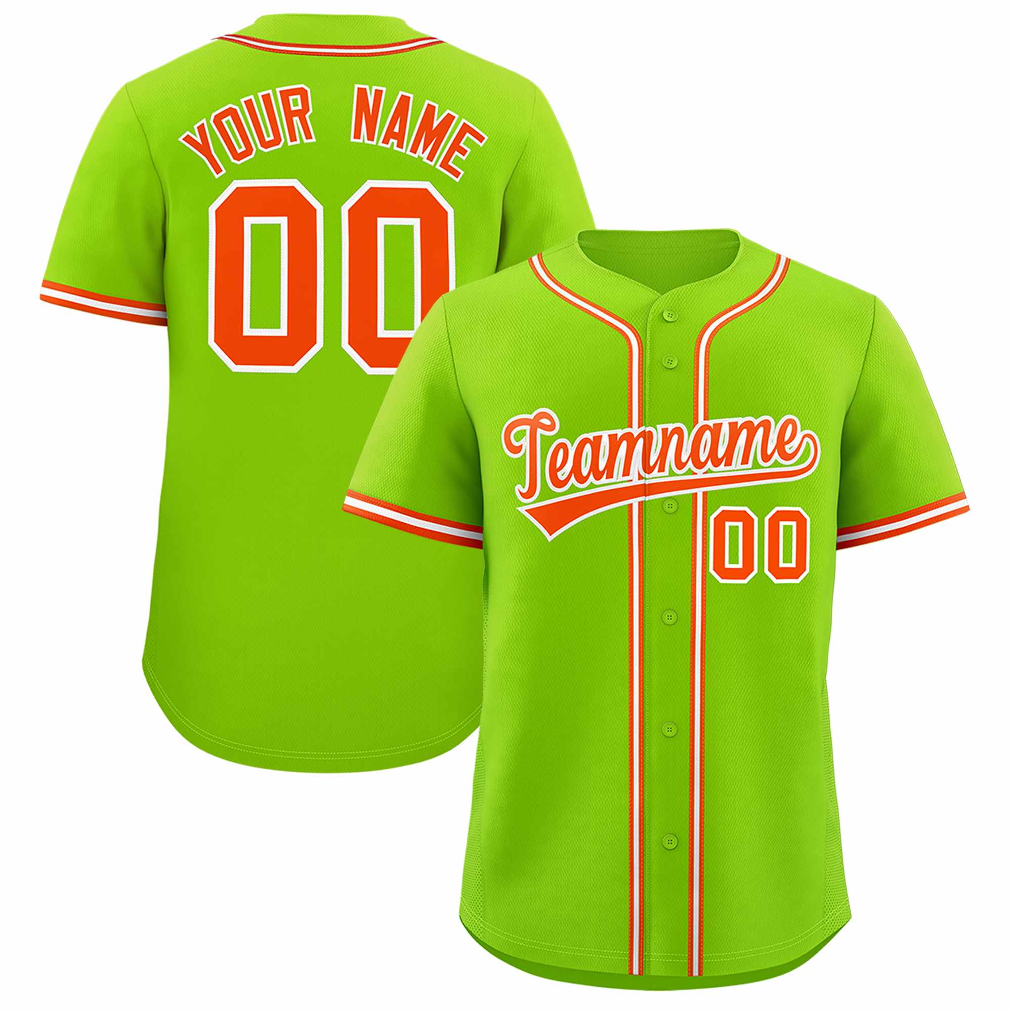 Custom Neon Green Classic Style Authentic Baseball Jersey