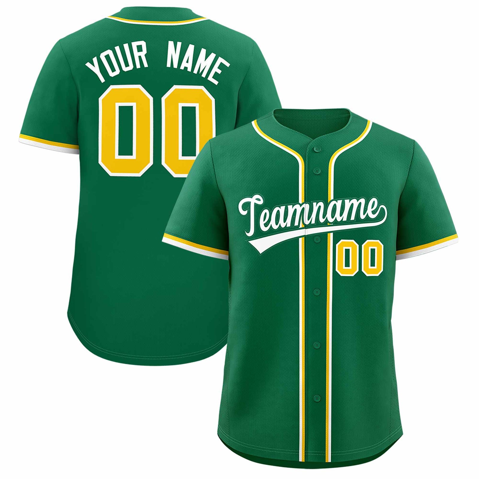 Custom Kelly Green Classic Style Authentic Baseball Jersey
