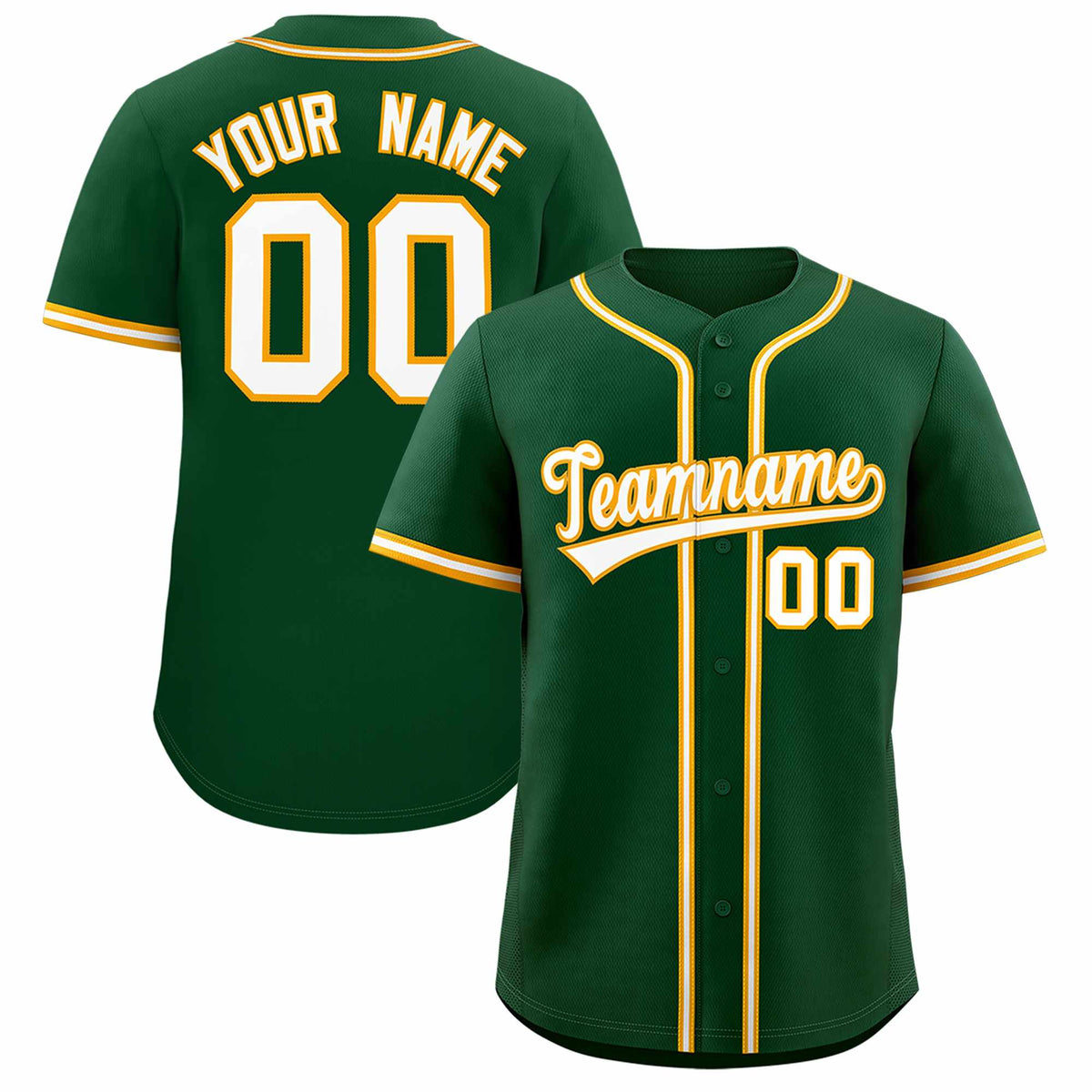 Custom Green Classic Style Authentic Baseball Jersey