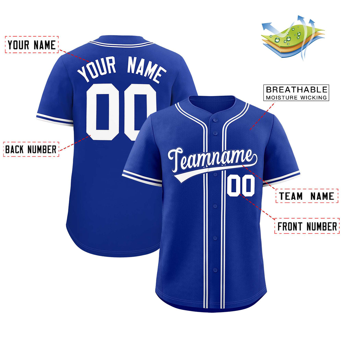 Custom Royal Classic Style Authentic Baseball Jersey