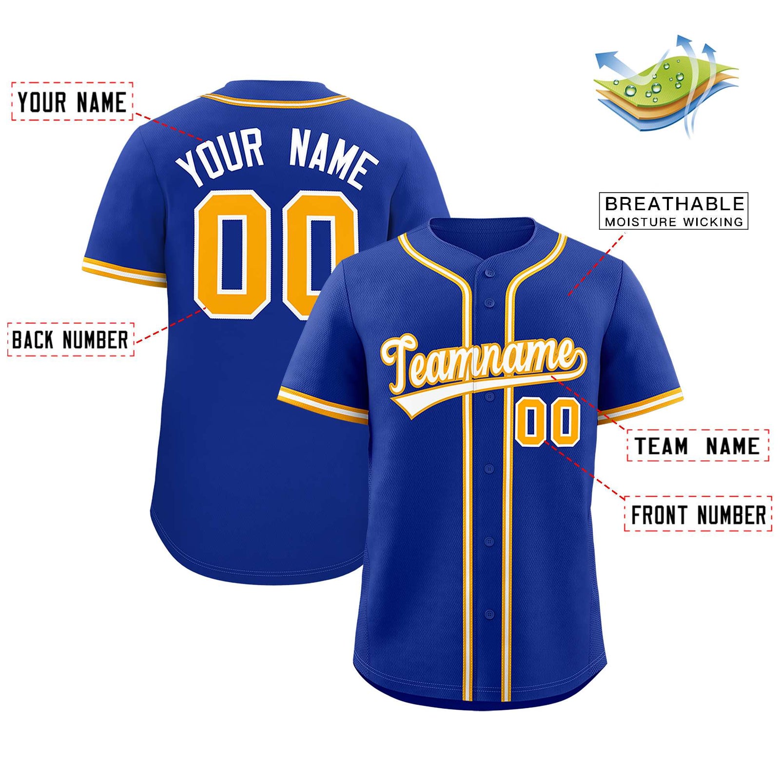 Custom Royal Classic Style Authentic Baseball Jersey