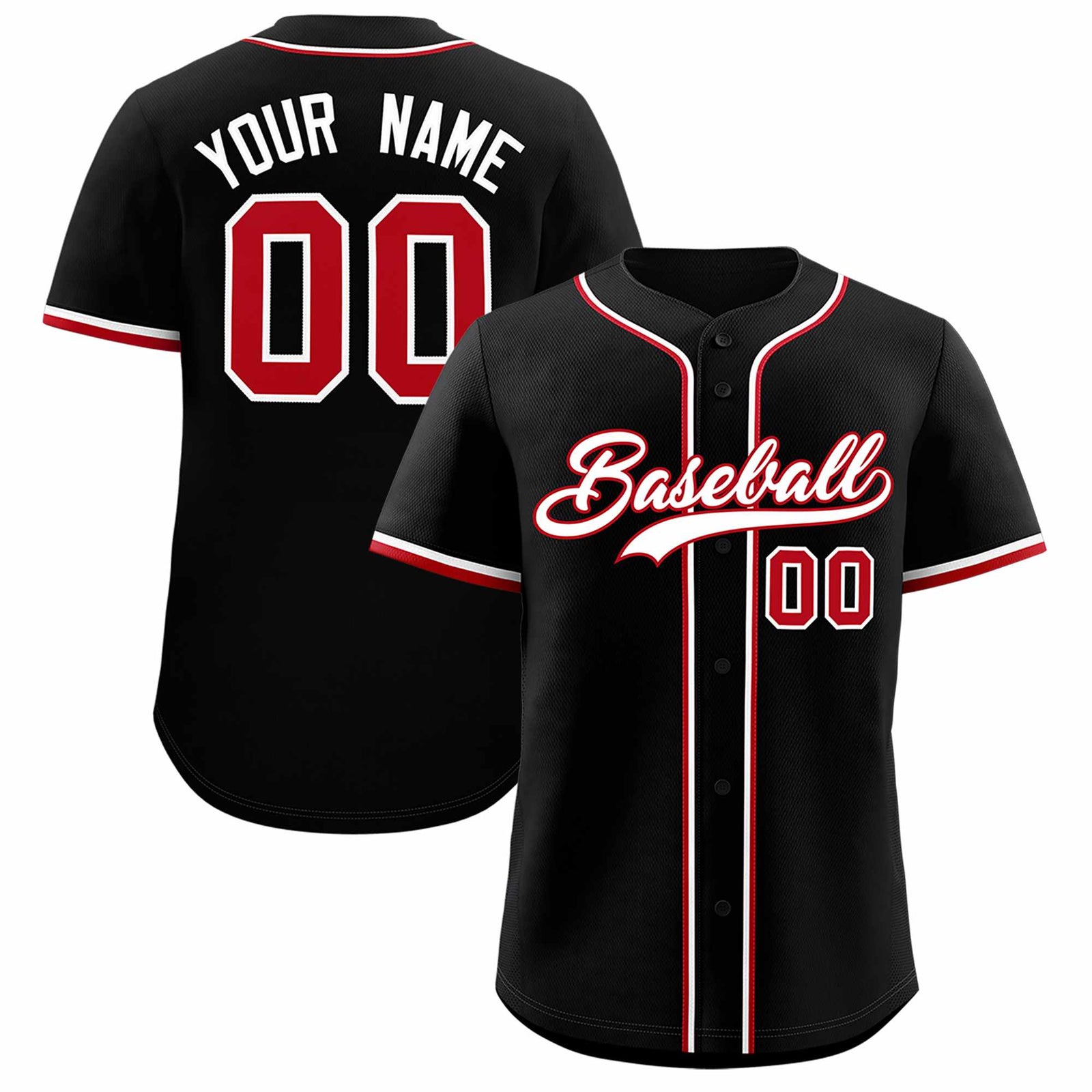 Custom Black Classic Style Authentic Baseball Jersey