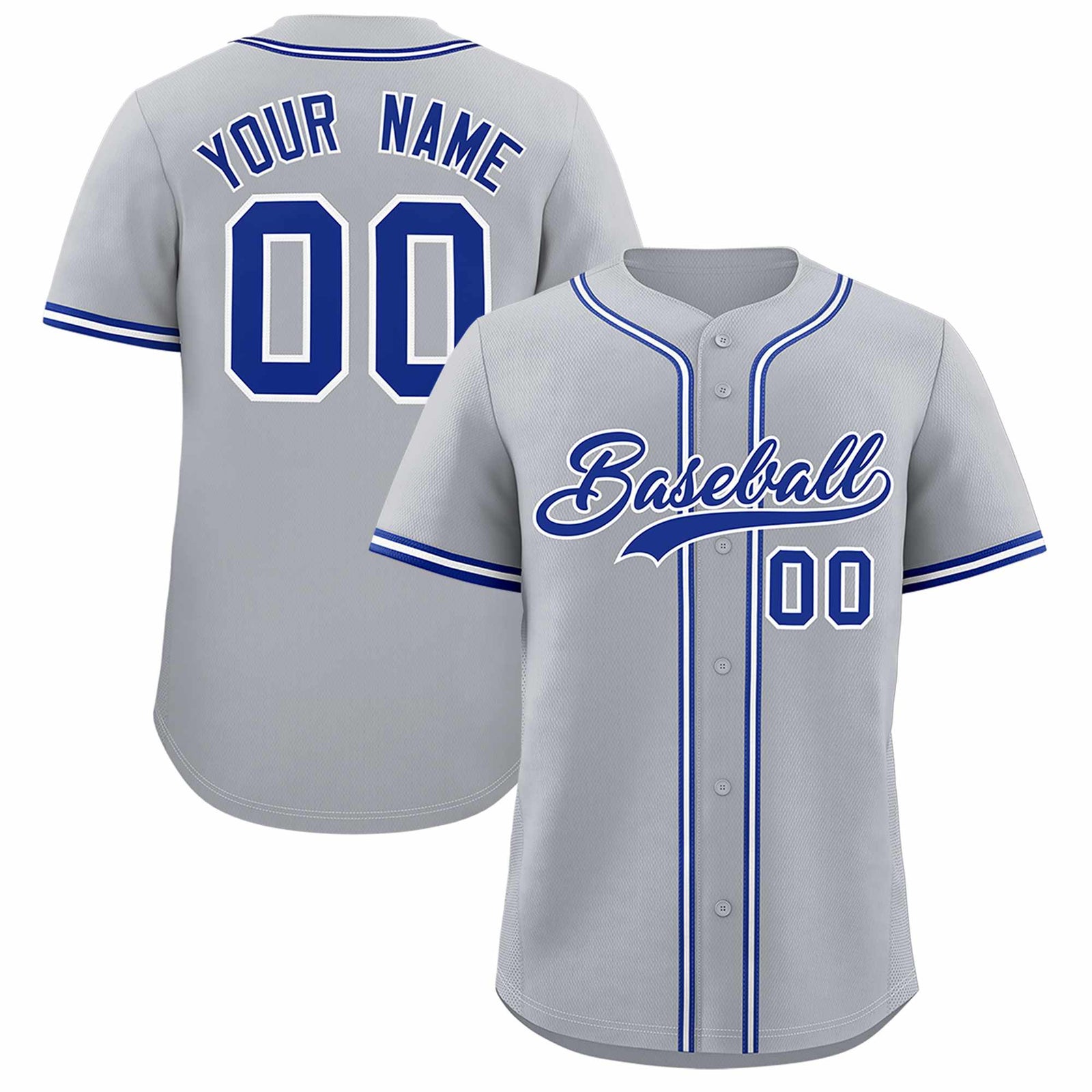 Custom Gray Classic Style Authentic Baseball Jersey