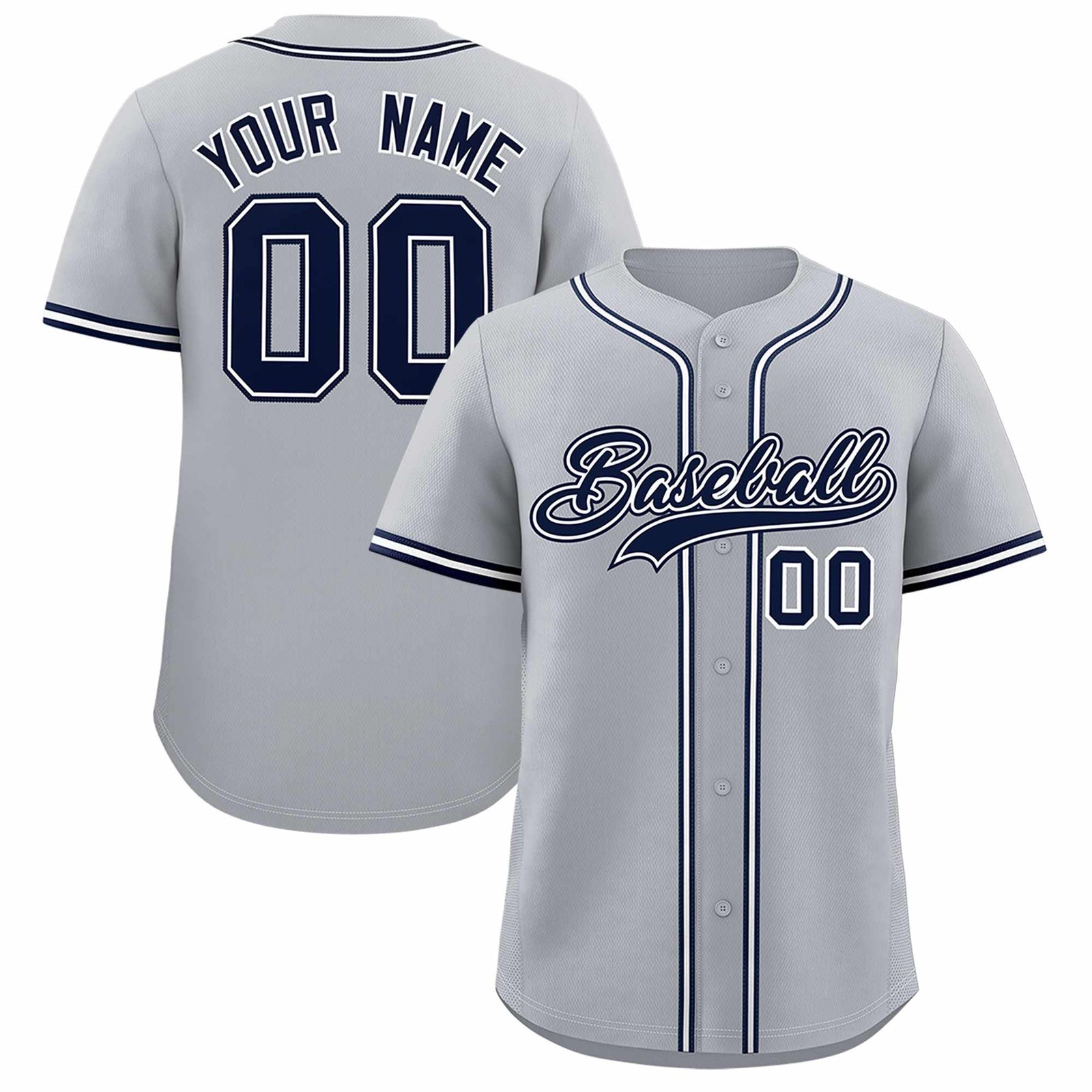 Custom Gray Classic Style Authentic Baseball Jersey