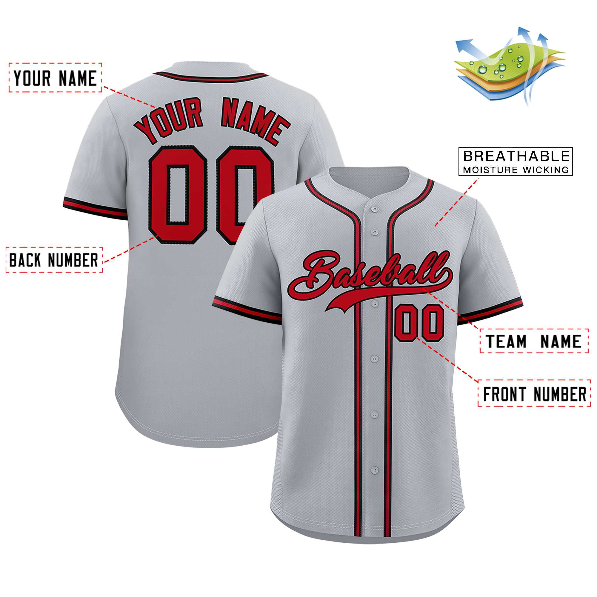 Custom Gray Classic Style Authentic Baseball Jersey