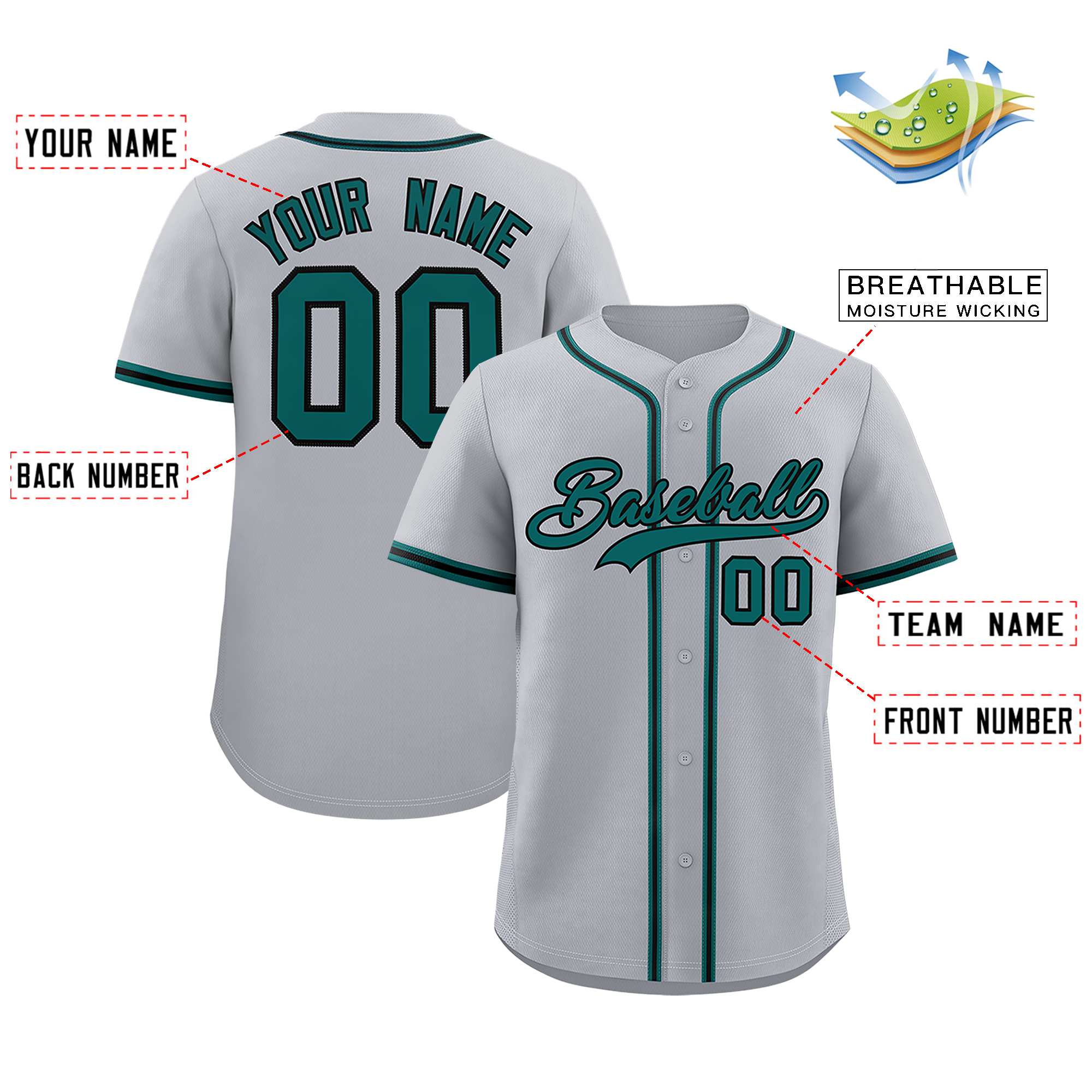 Custom Gray Classic Style Authentic Baseball Jersey