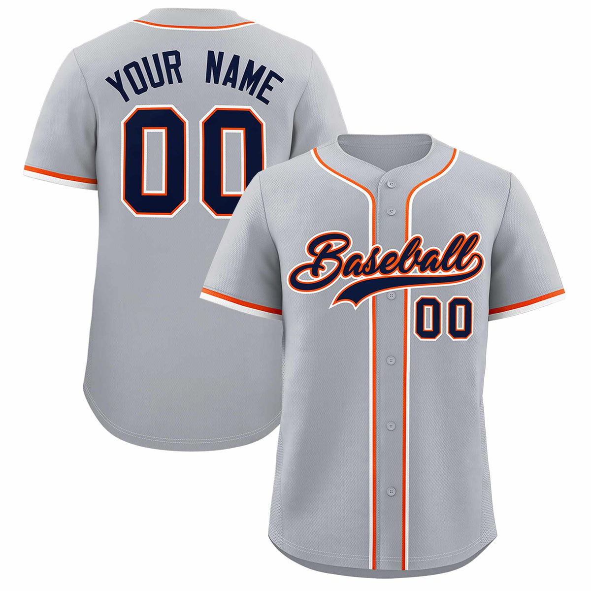 Custom Gray Classic Style Authentic Baseball Jersey
