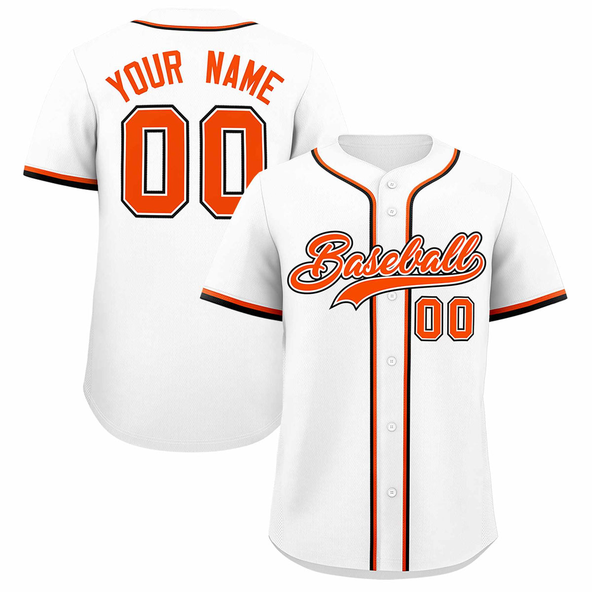 Custom White Classic Style Authentic Baseball Jersey