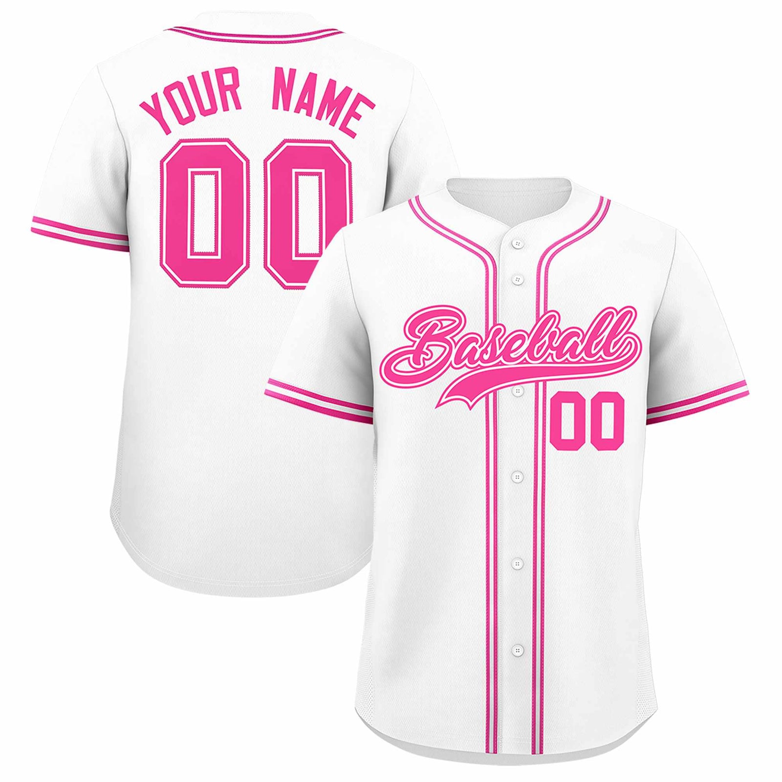 Custom White Classic Style Authentic Baseball Jersey