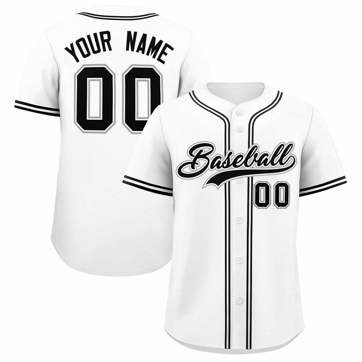Custom White Classic Style Authentic Baseball Jersey