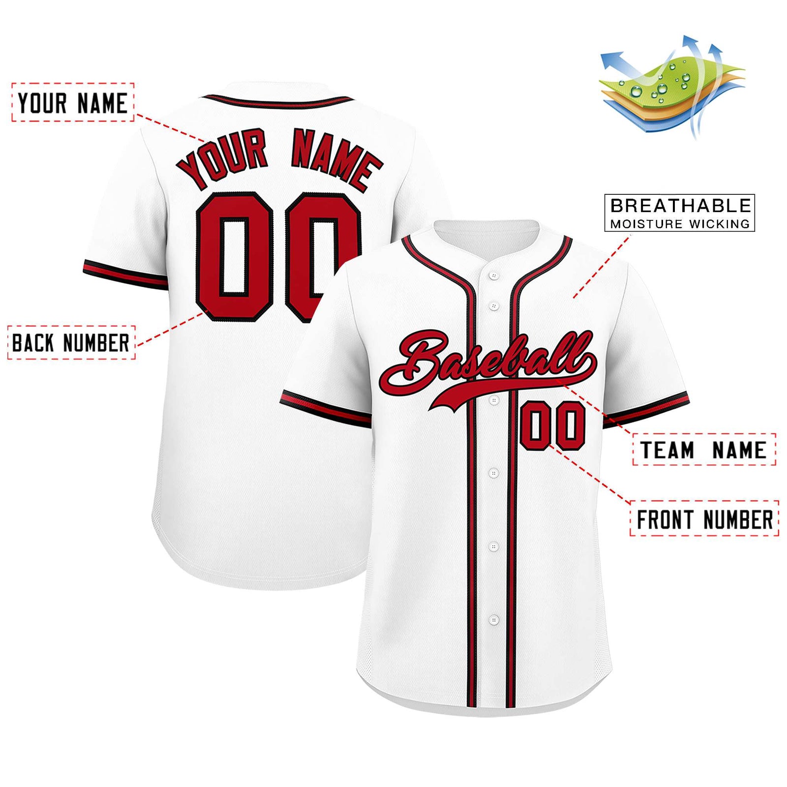 Custom White Classic Style Authentic Baseball Jersey