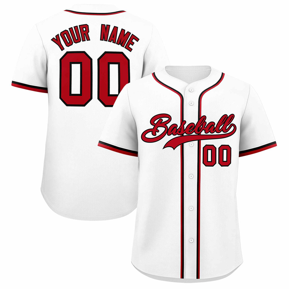 Custom White Classic Style Authentic Baseball Jersey