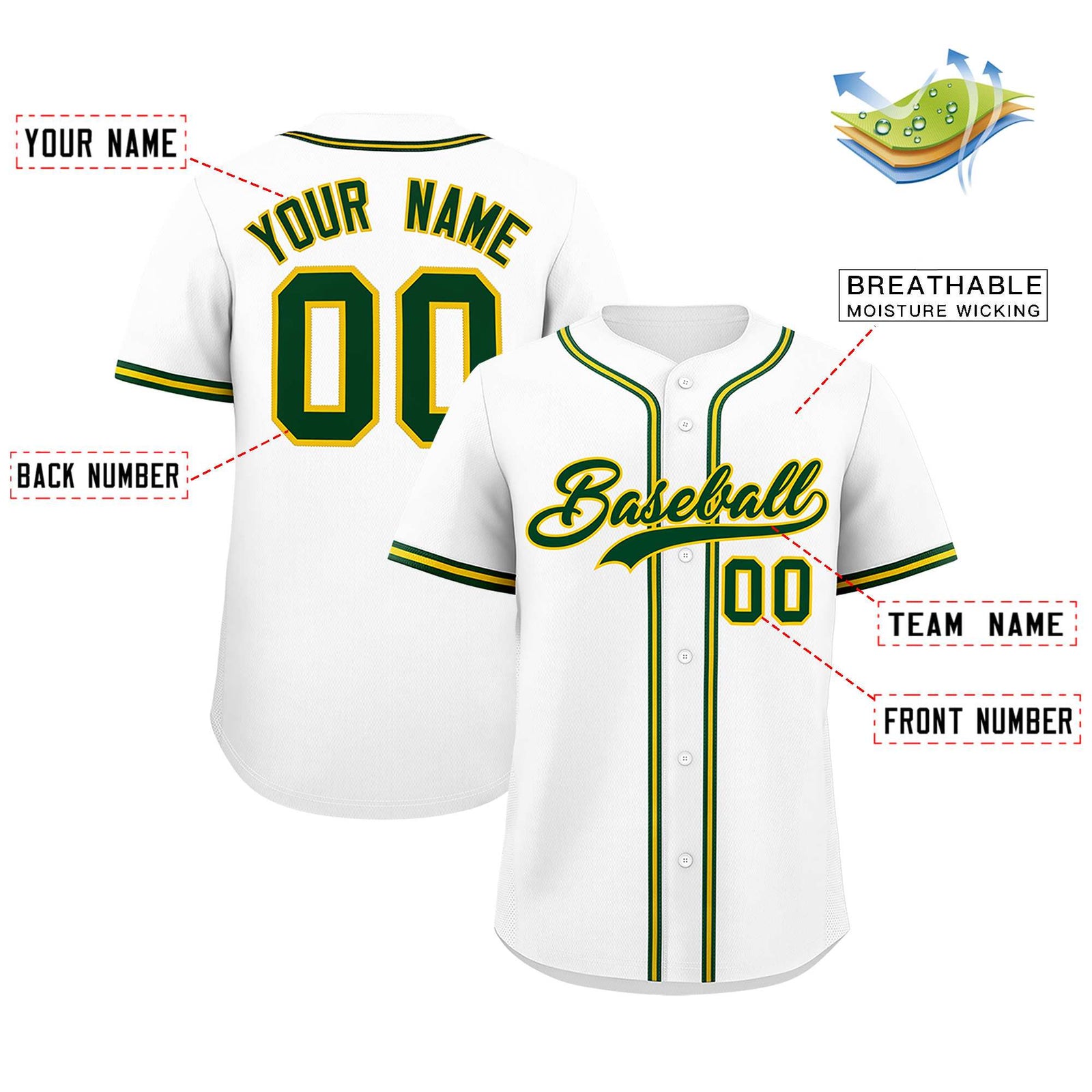 Custom White Classic Style Authentic Baseball Jersey