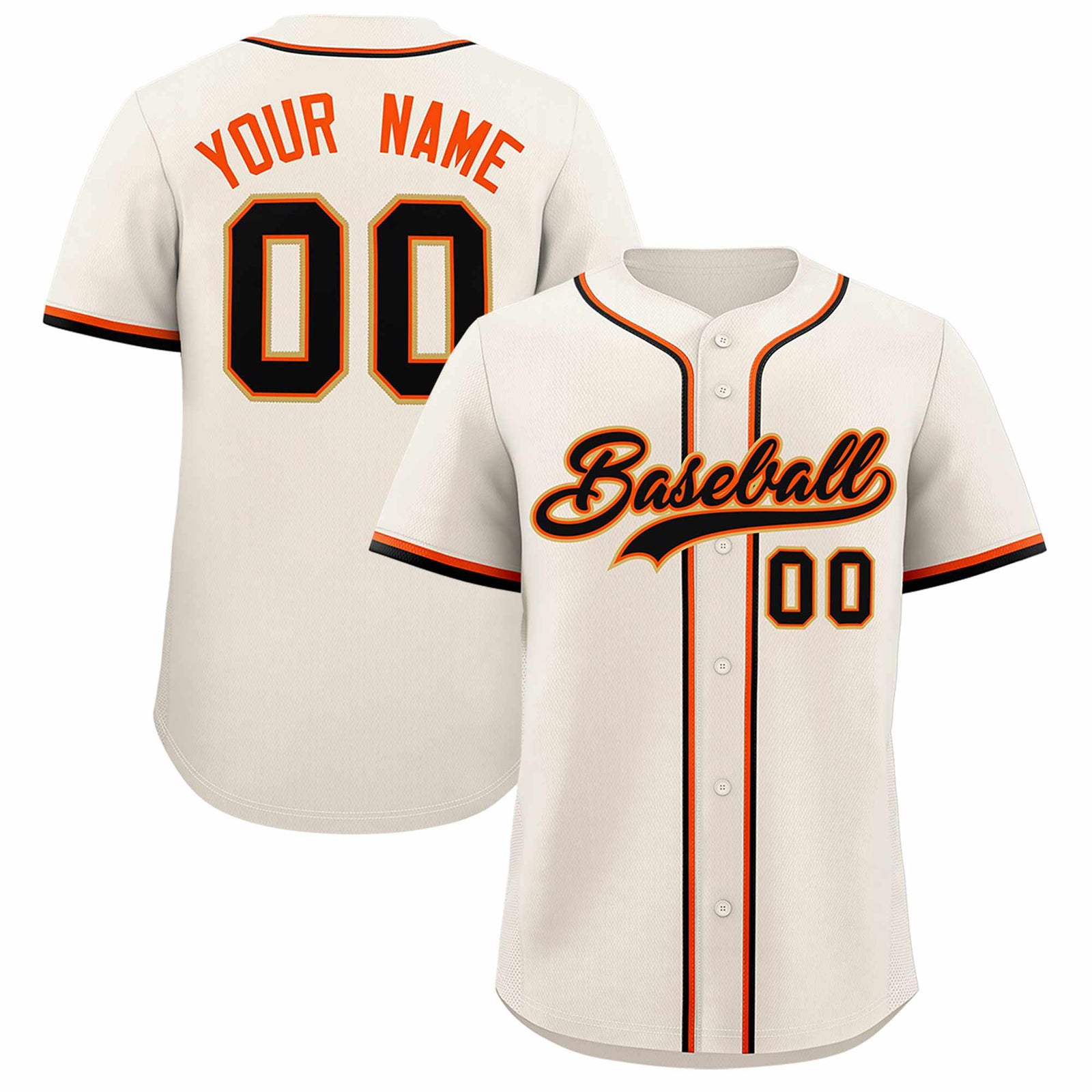 Custom Cream Classic Style Authentic Baseball Jersey