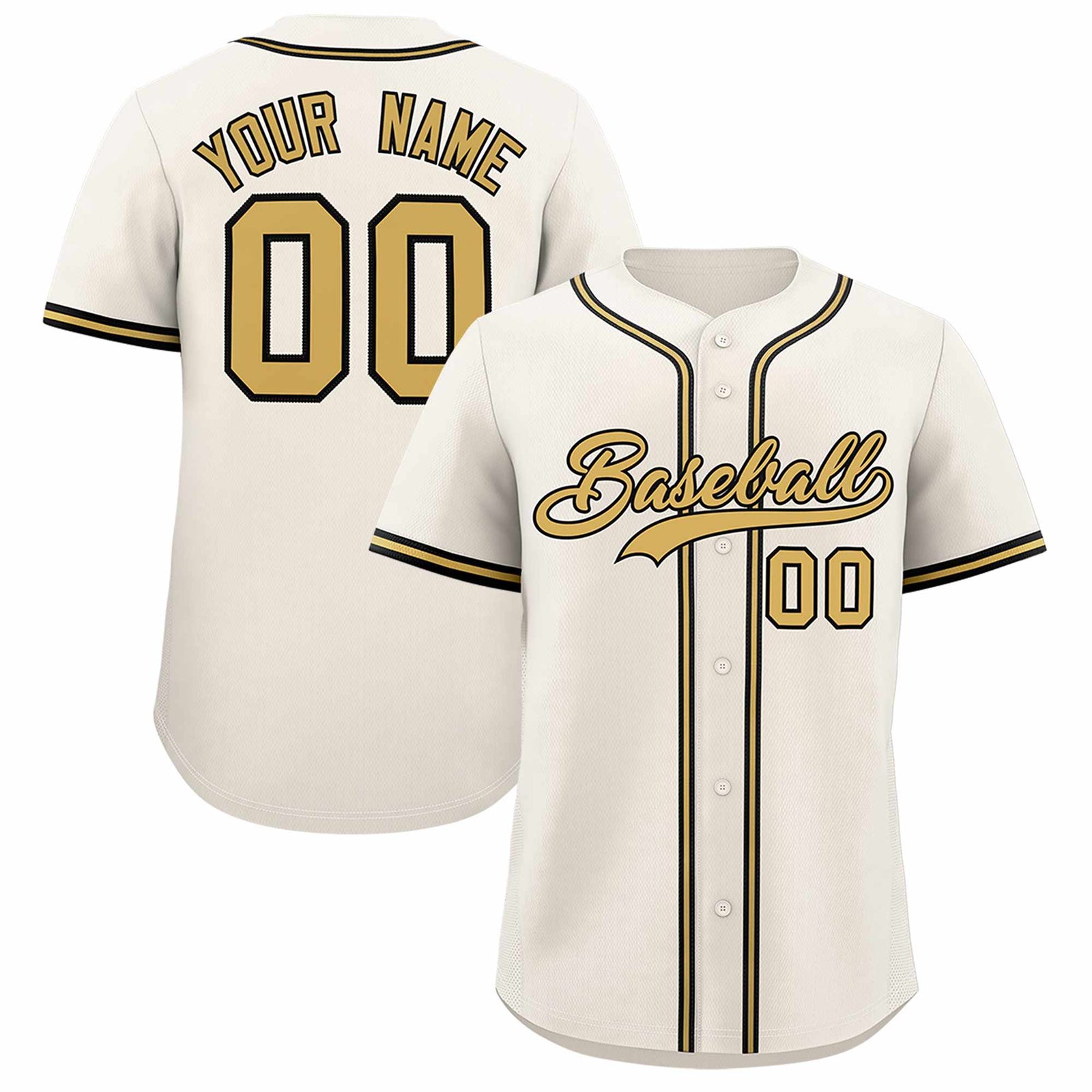 Custom Cream Classic Style Authentic Baseball Jersey