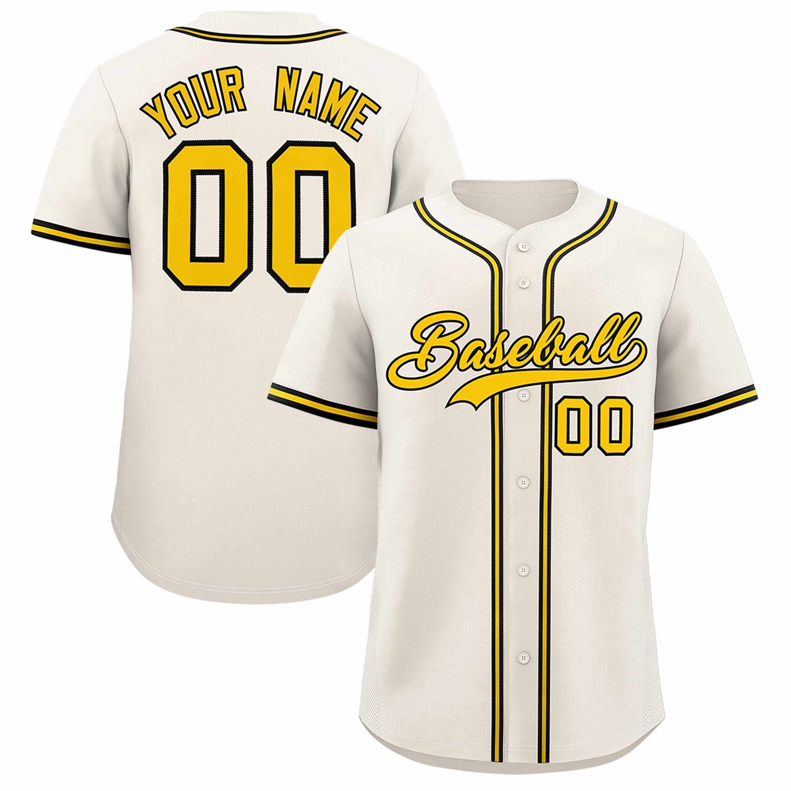 Custom Cream Classic Style Authentic Baseball Jersey