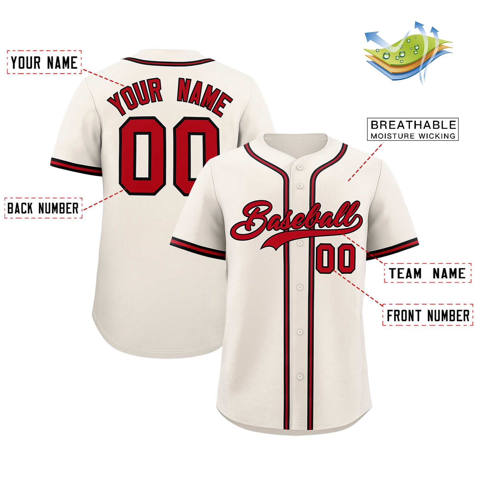 Custom Cream Classic Style Authentic Baseball Jersey