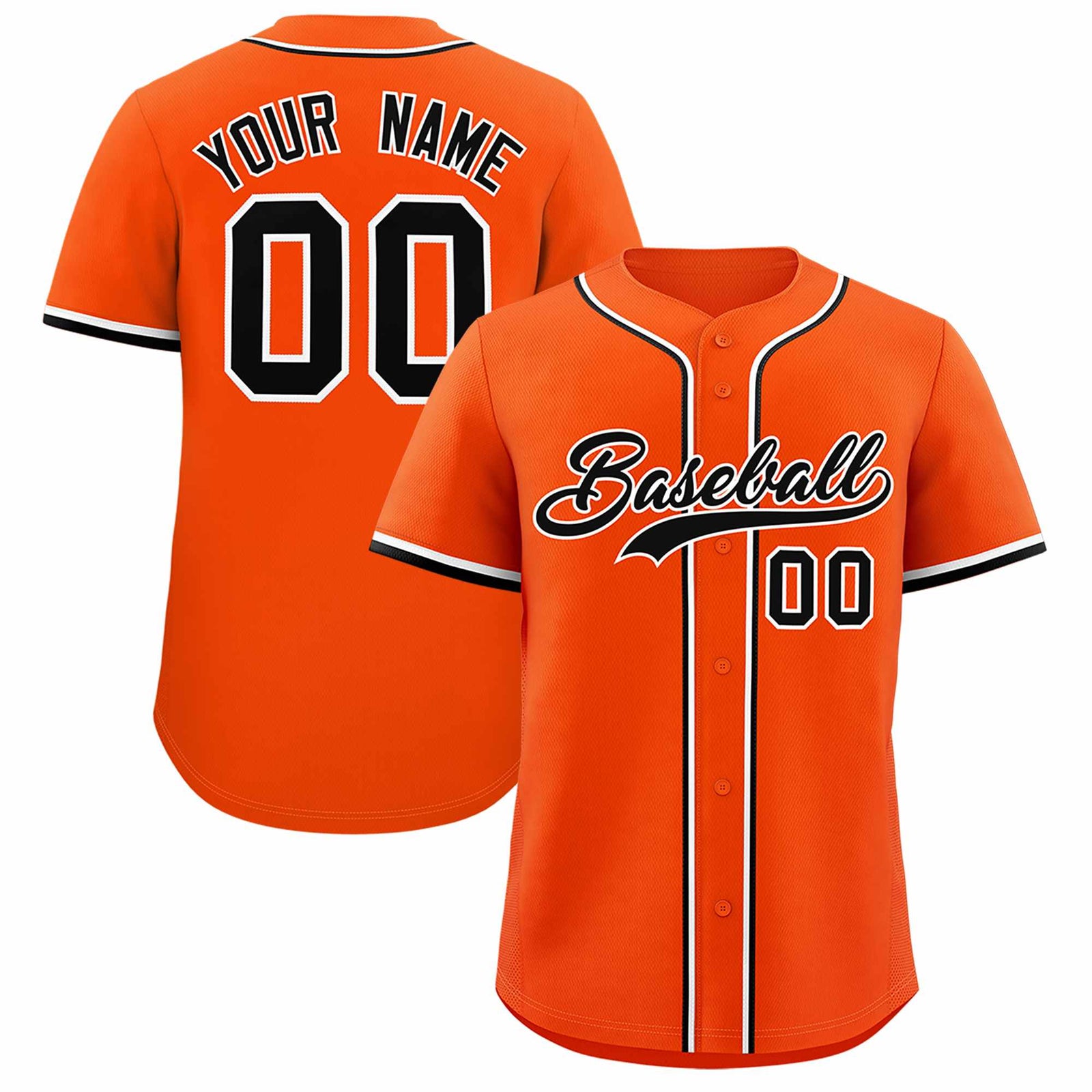 Custom Orange Classic Style Authentic Baseball Jersey