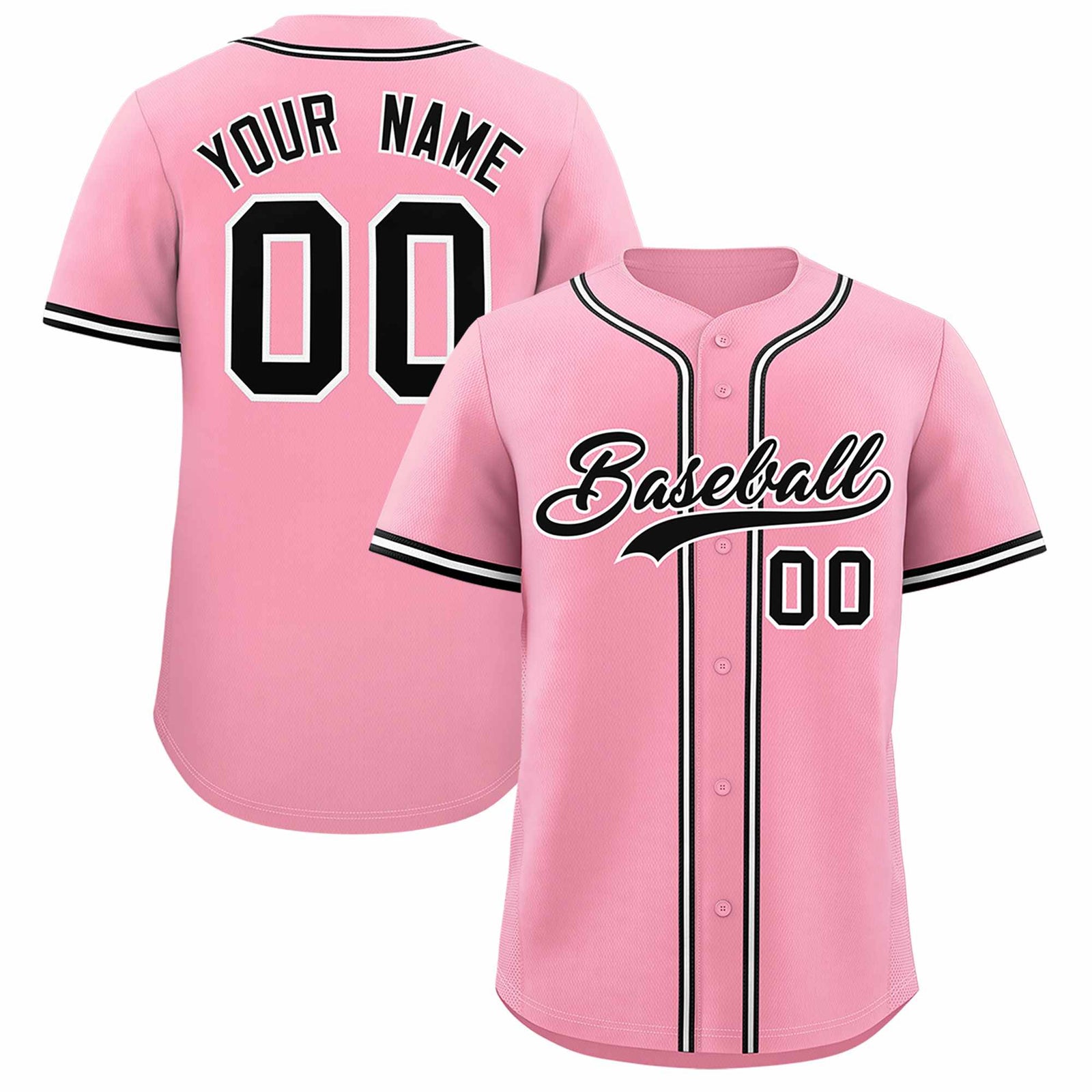 Custom Light Pink Classic Style Authentic Baseball Jersey