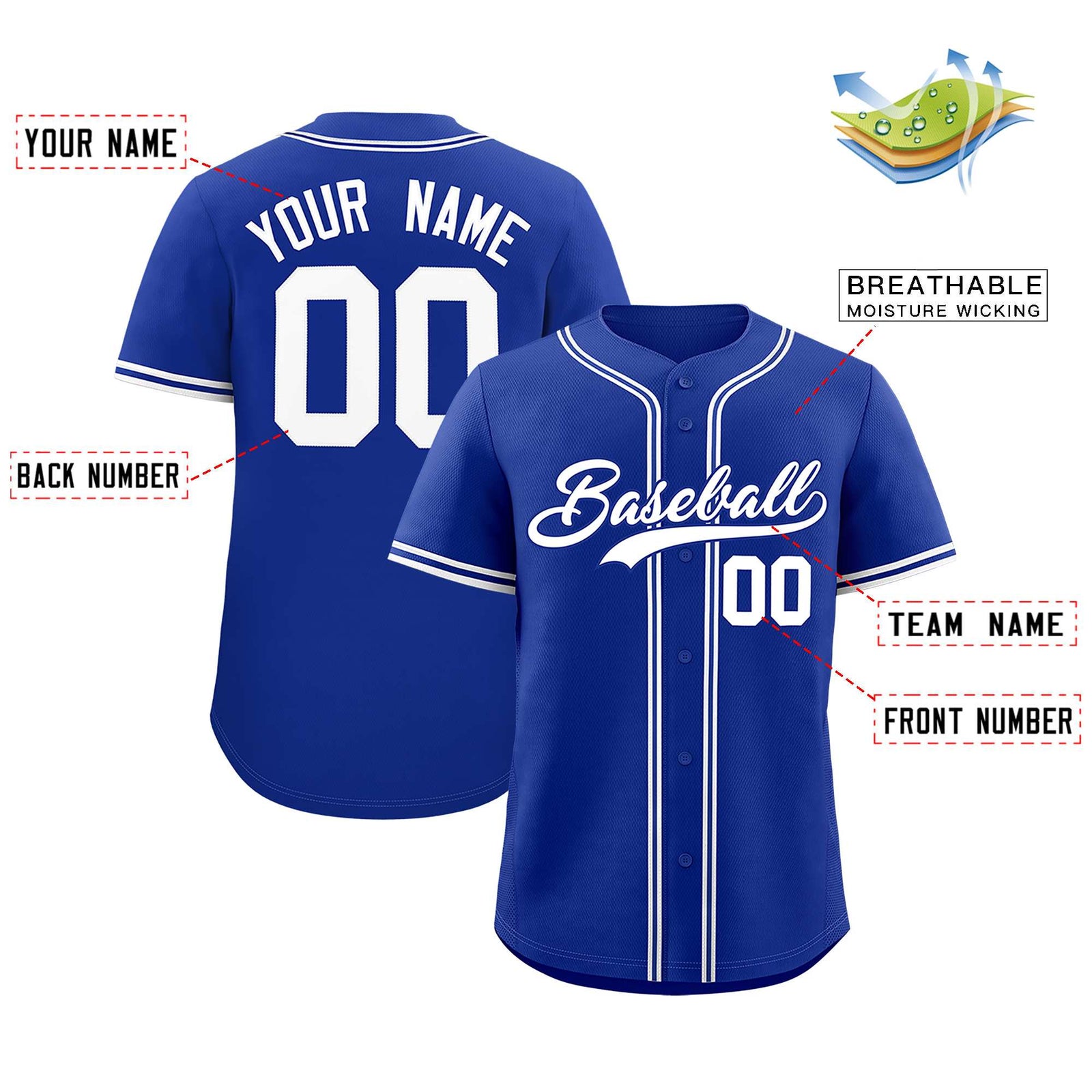 Custom Royal Classic Style Authentic Baseball Jersey