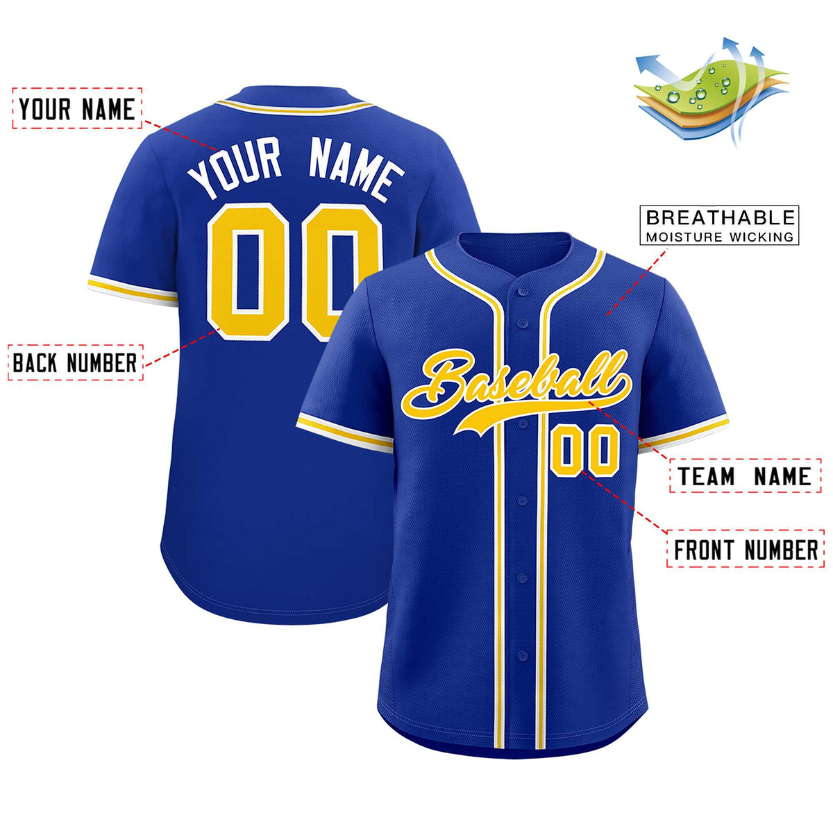 Custom Royal Classic Style Authentic Baseball Jersey