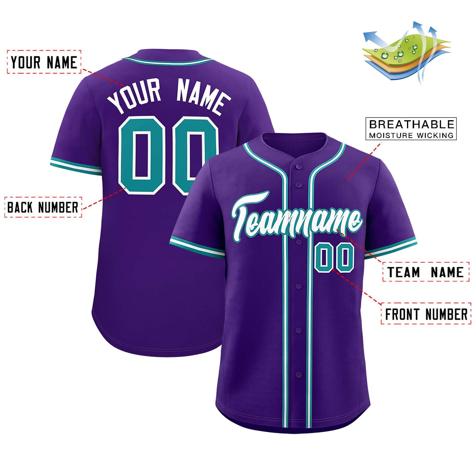 Custom Purple Classic Style Authentic Baseball Jersey