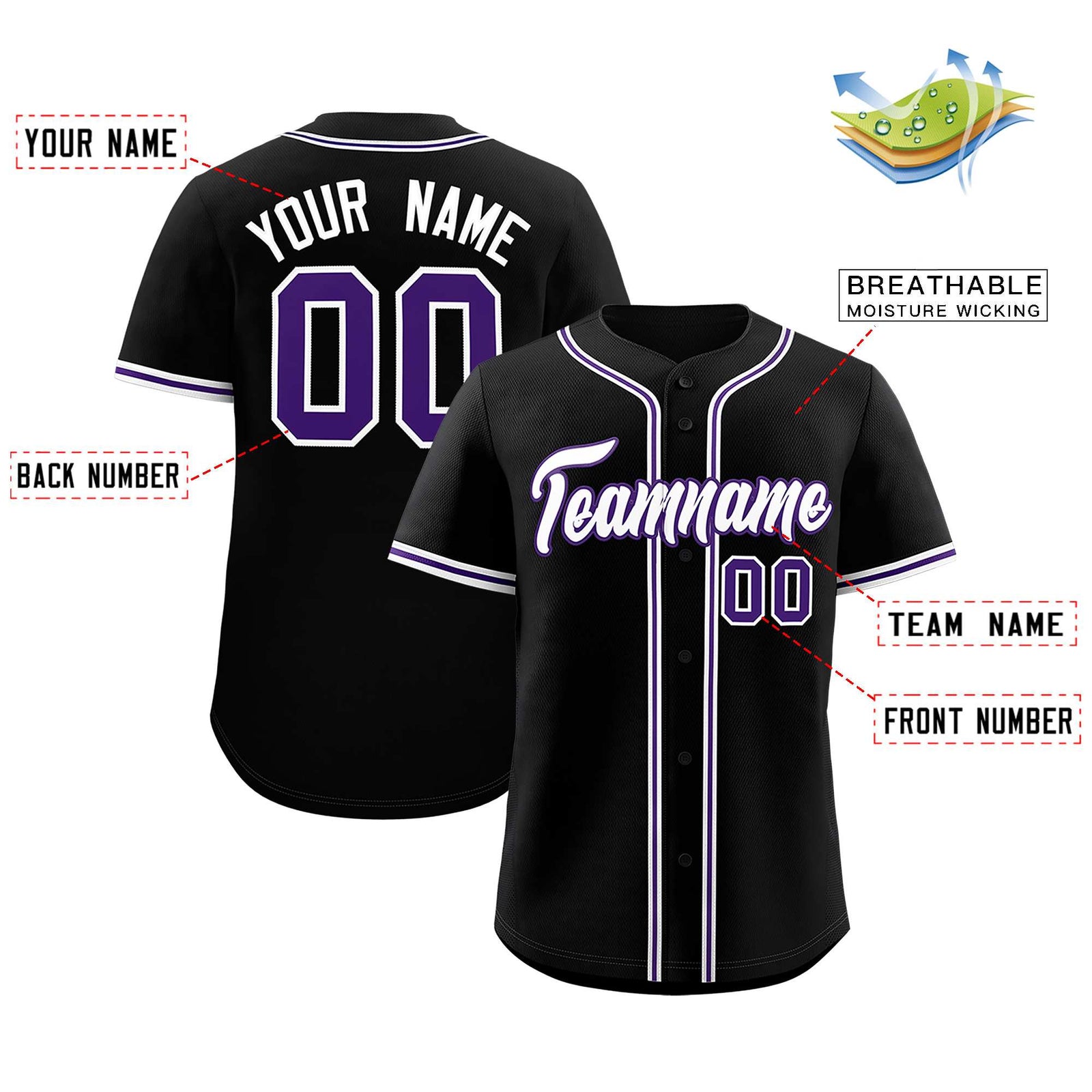 Custom Black Classic Style Authentic Baseball Jersey