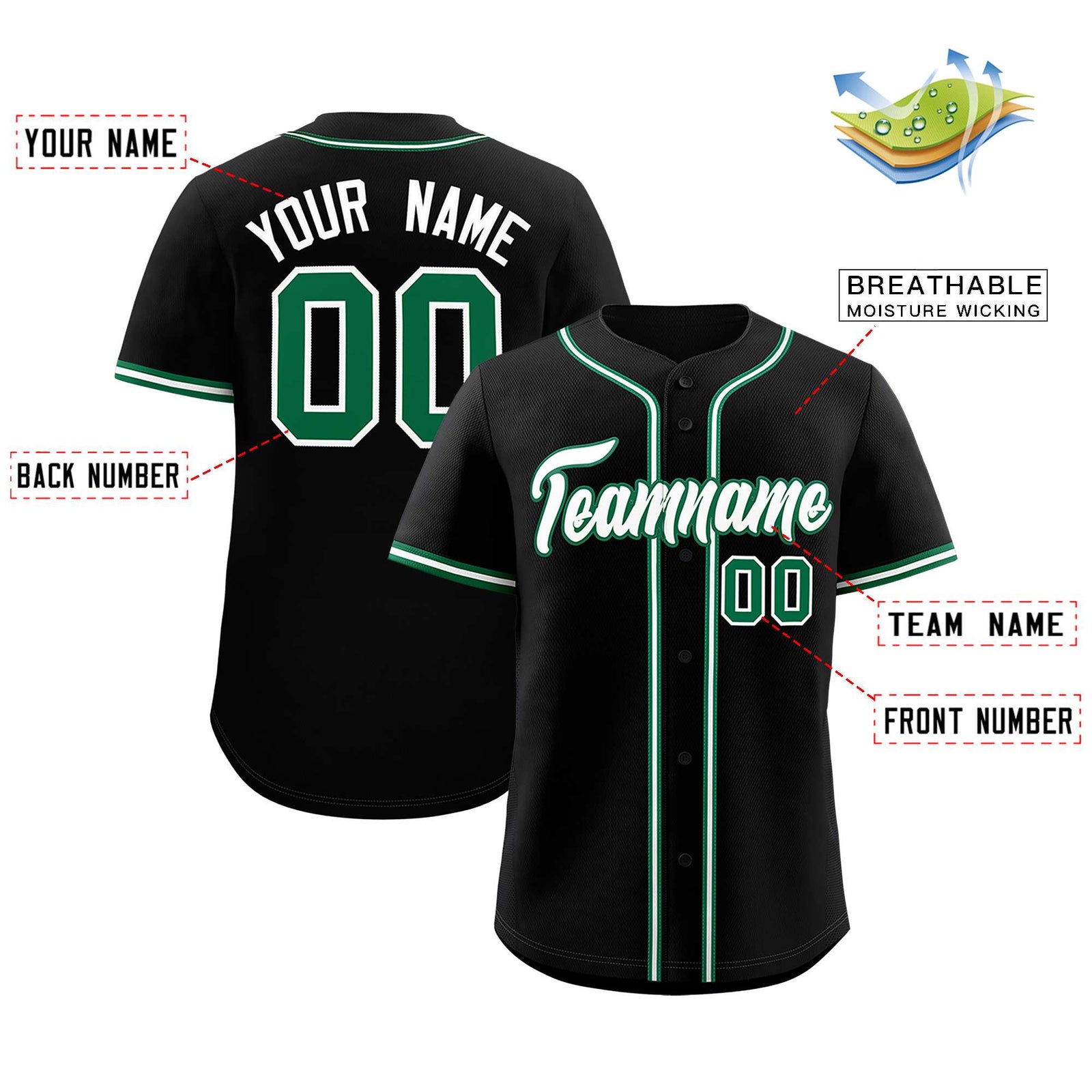 Custom Black Classic Style Authentic Baseball Jersey