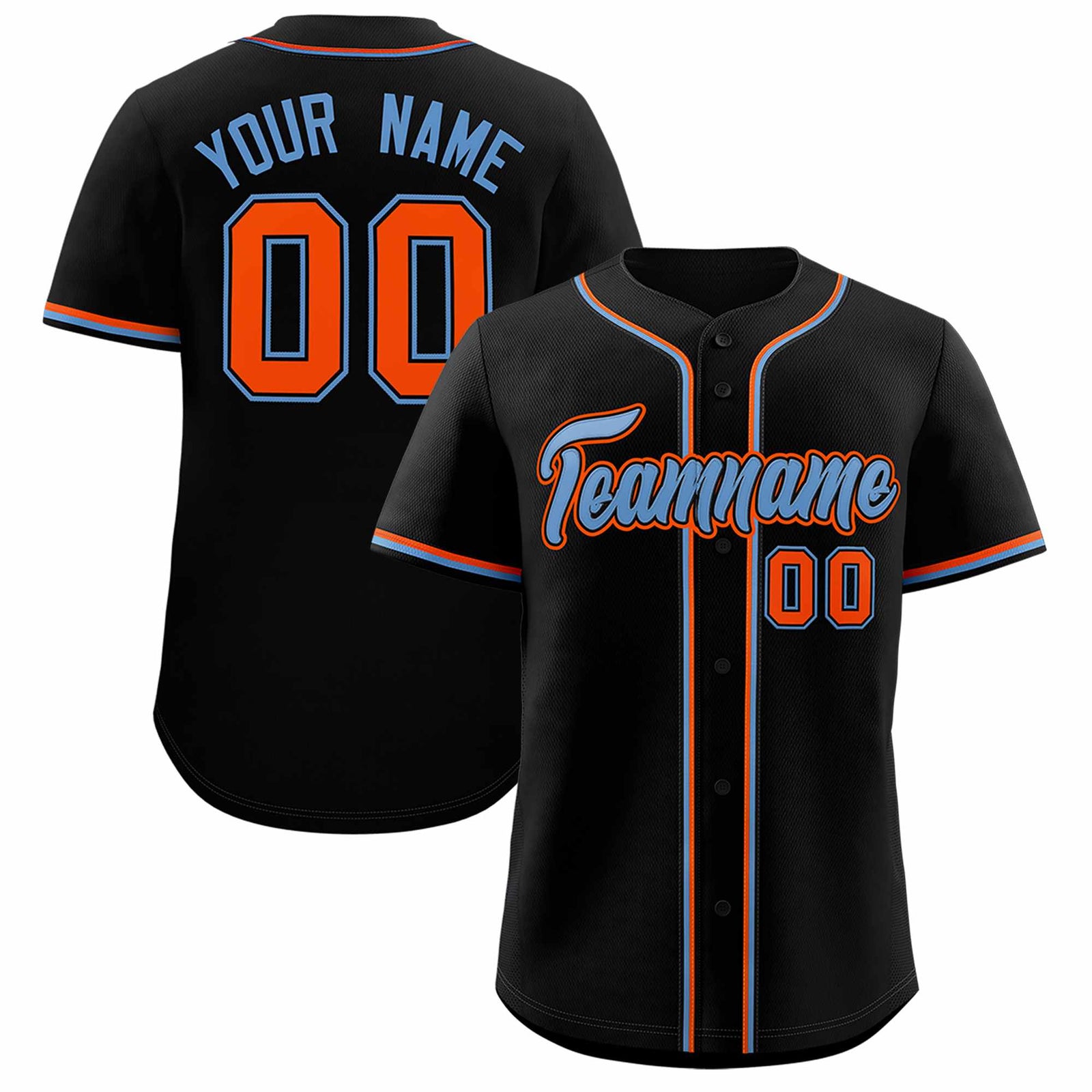 Custom Black Classic Style Authentic Baseball Jersey