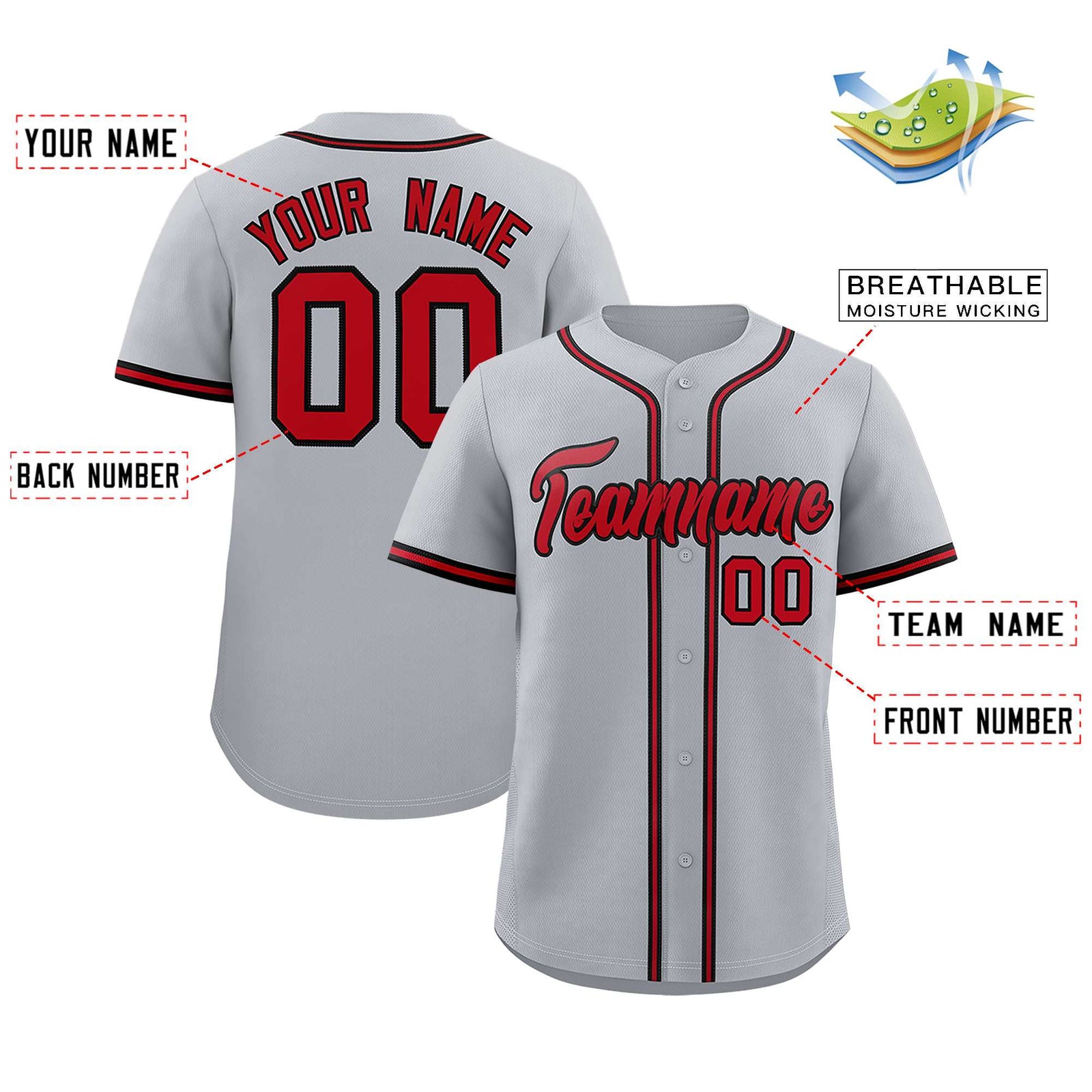 Custom Gray Classic Style Authentic Baseball Jersey