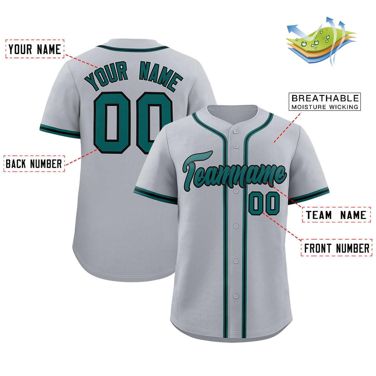 Custom Gray Classic Style Authentic Baseball Jersey