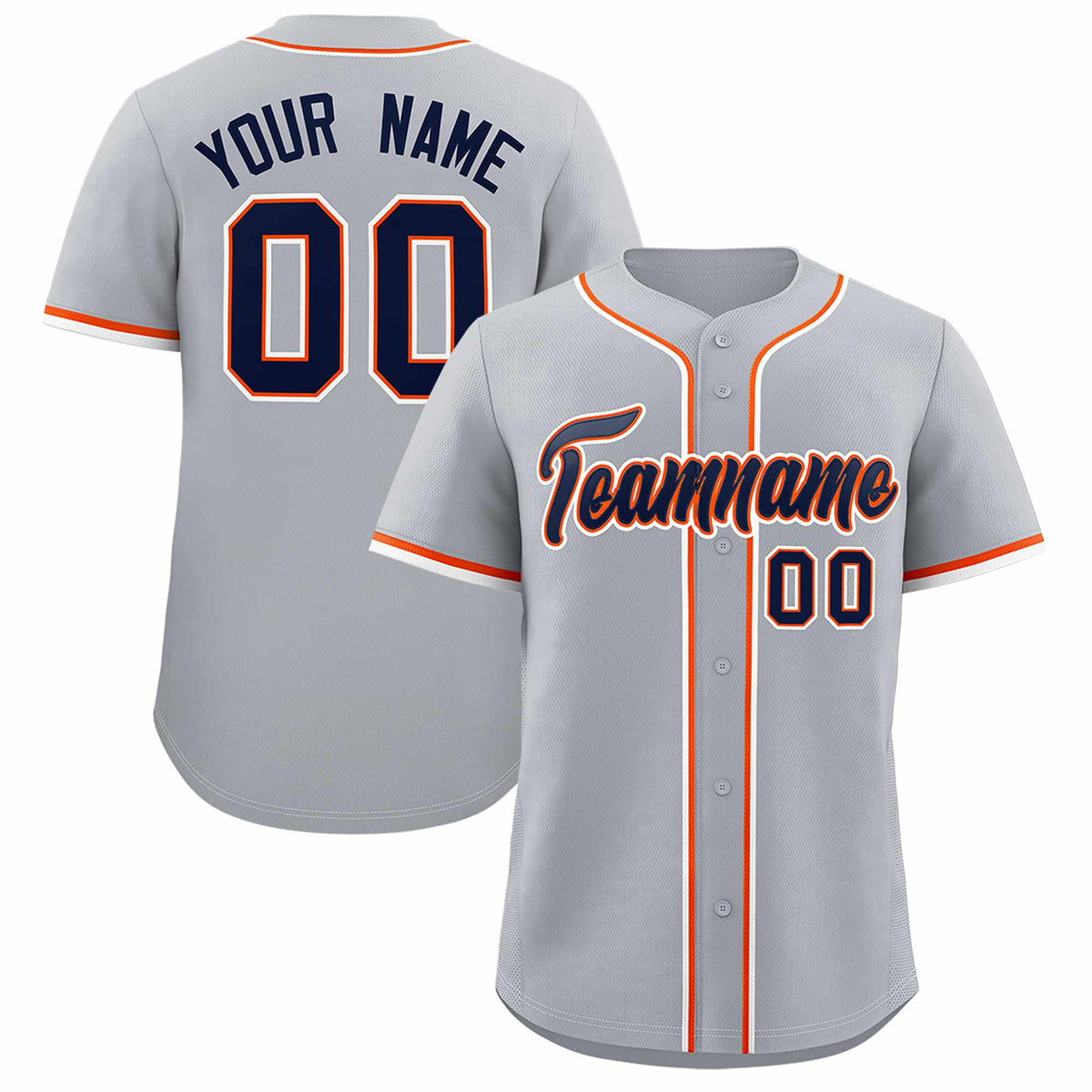 Custom Gray Classic Style Authentic Baseball Jersey