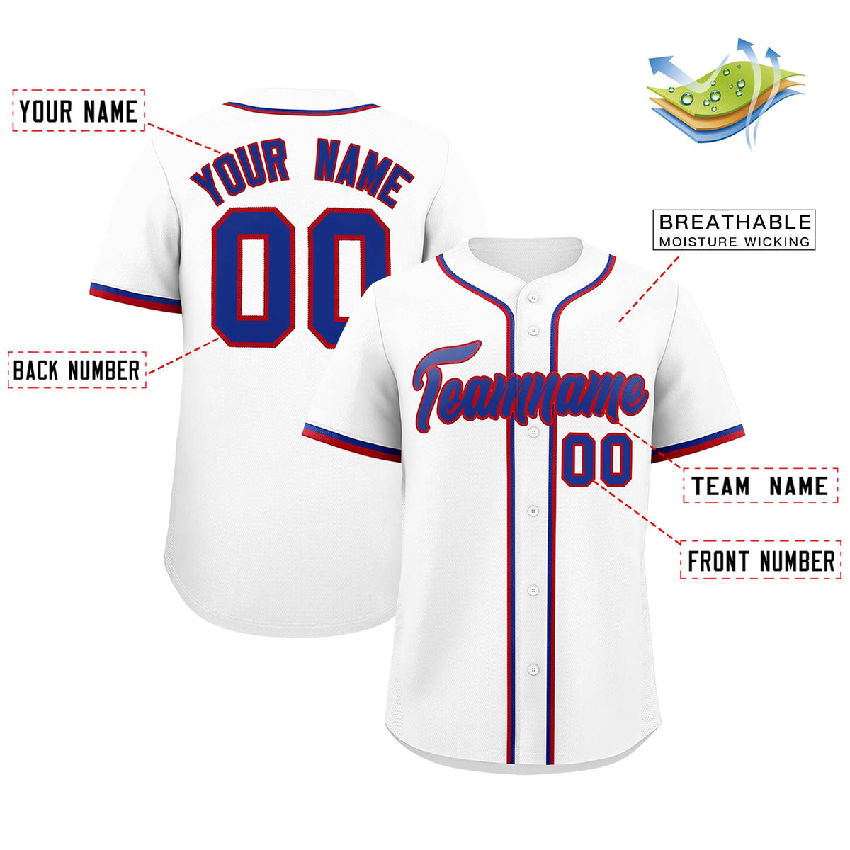 Custom White Classic Style Authentic Baseball Jersey
