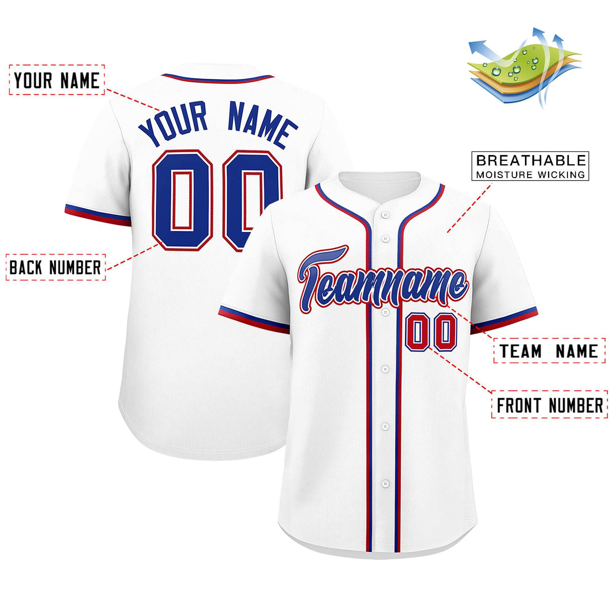 Custom White Classic Style Authentic Baseball Jersey
